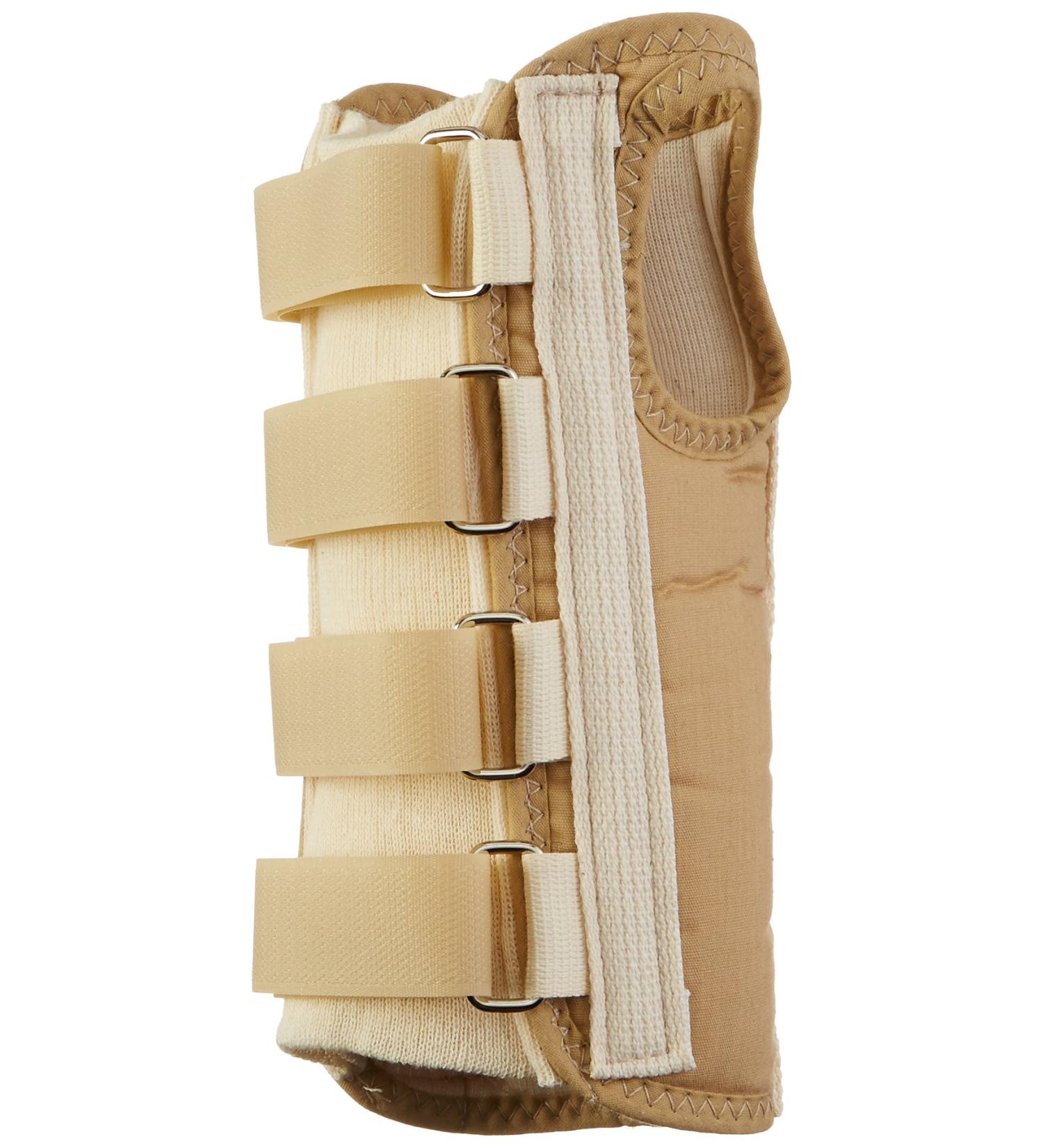 Rolyan Long Length Enlarged Thumb Hole D-Ring Wrist Braces Left Small Fixed Position Stabilizer Brace with Secure Closure for Immobilization Recovery Treatment for Arthritis Tendonitis