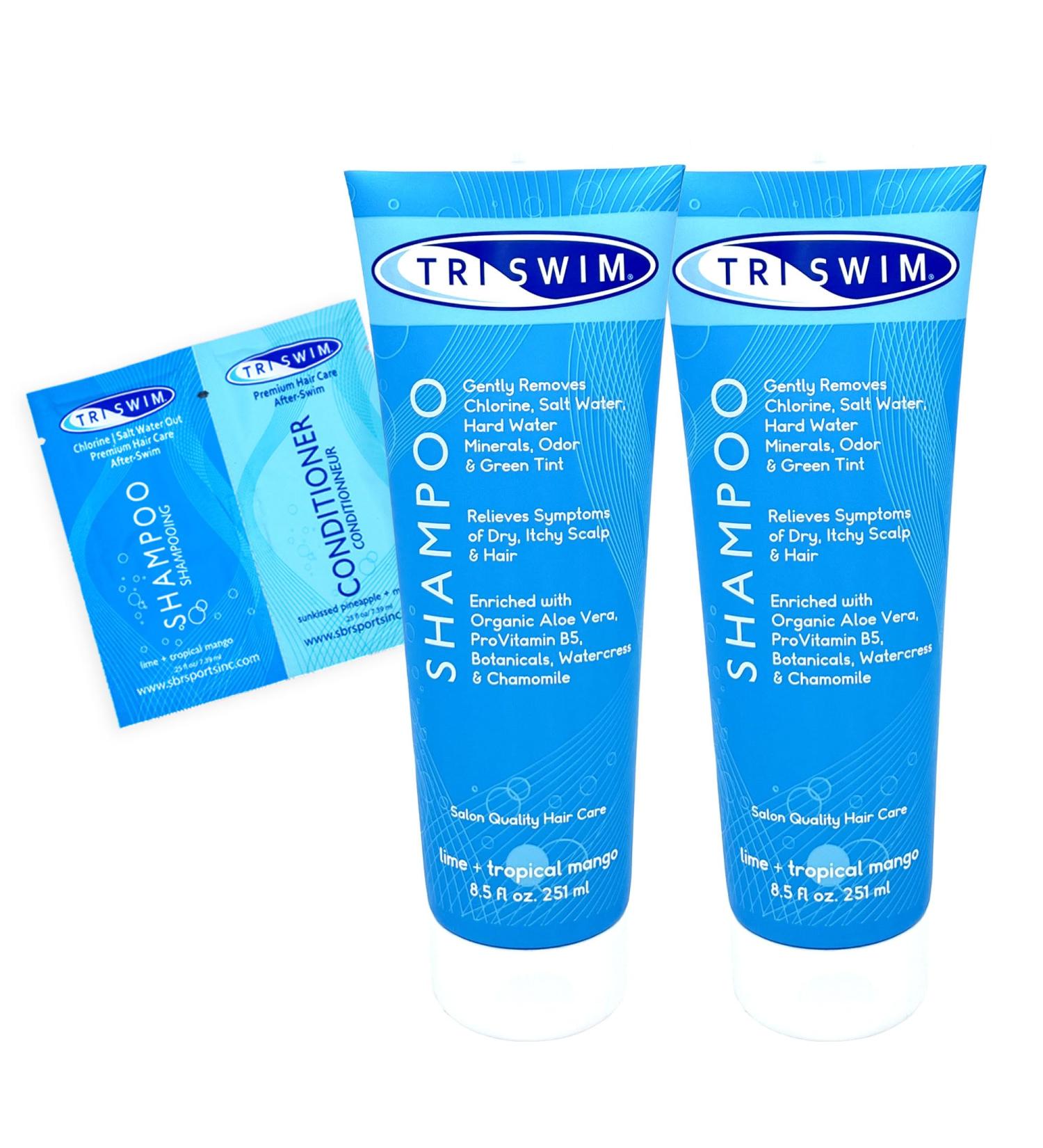 TRISWIM Chlorine Removal Shampoo - 8.5 Fl Oz | Relieves Itchy Scalp & Removes Chlorine Salt Water and Hard Water | Enriched with Aloe Vera | Pack of 2 - International Shipping Available - Buy Online on GoSupps.com