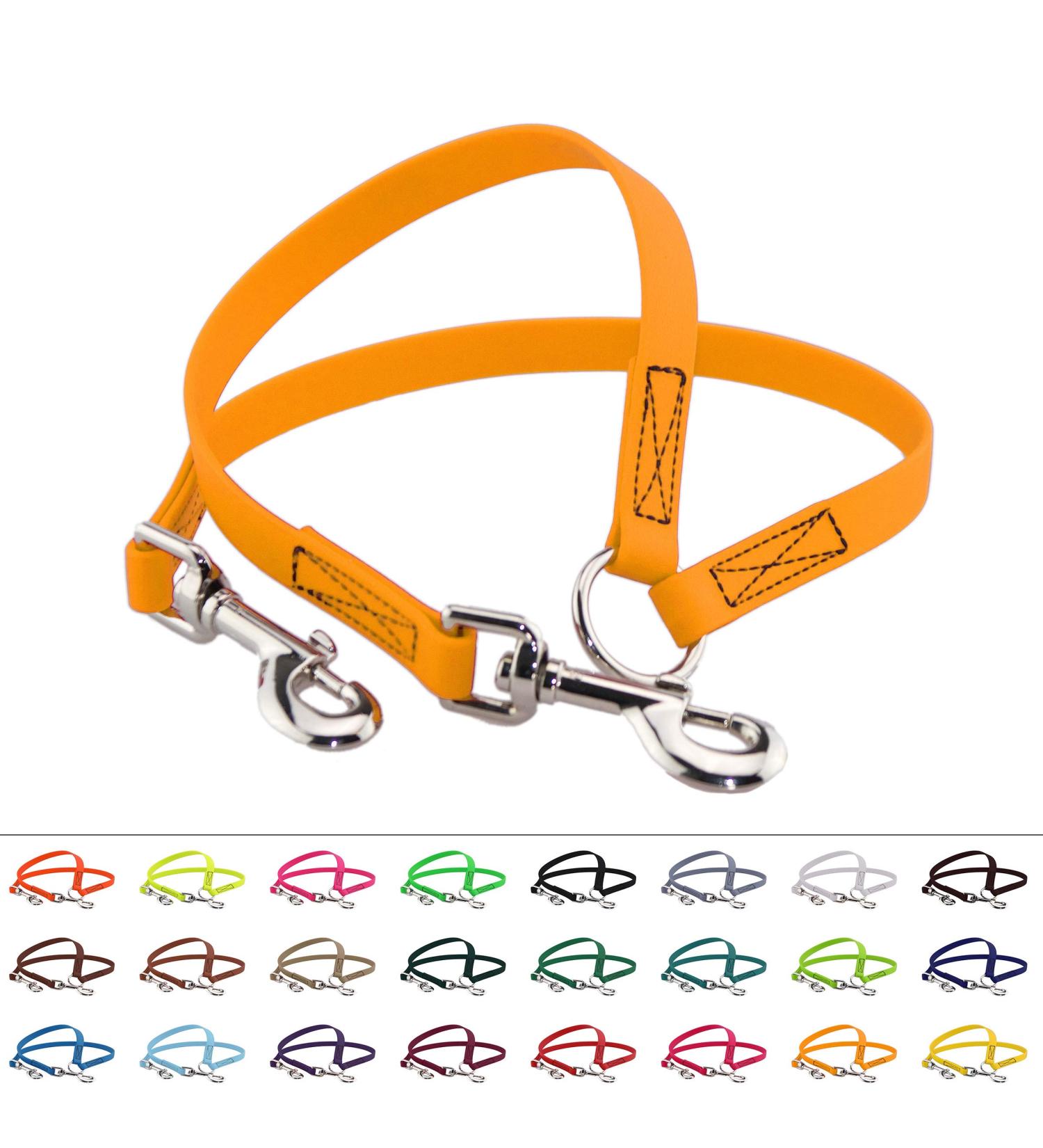 BioThane Dog Coupling Leash - 0.3m Pastel Orange | Durable & Adjustable Width for Two Dogs - Buy Online on GoSupps.com