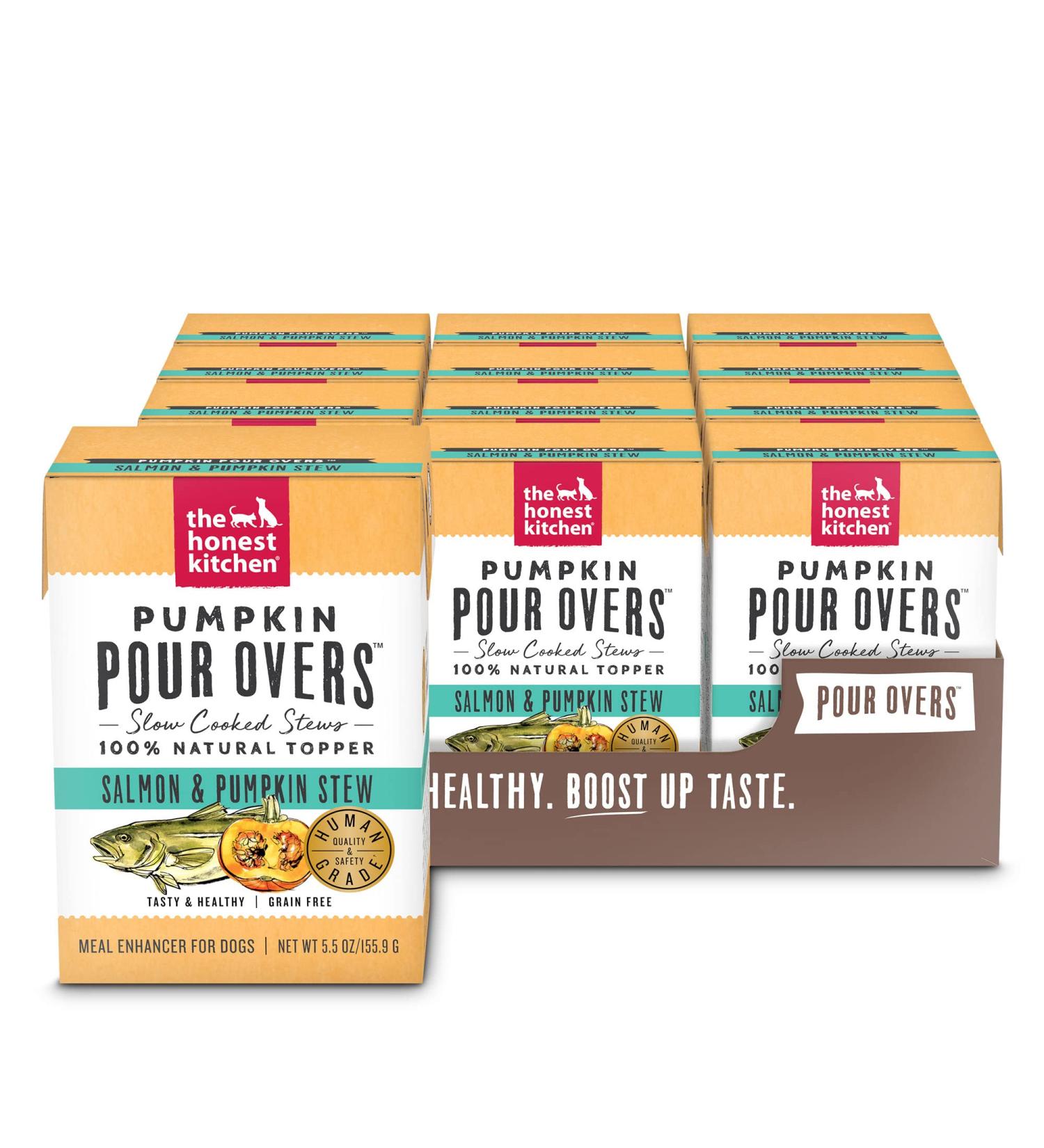 The Honest Kitchen Pumpkin Pour Overs Salmon Dog Food Topper 5.5oz (12 Pack) - Buy Online on GoSupps.com