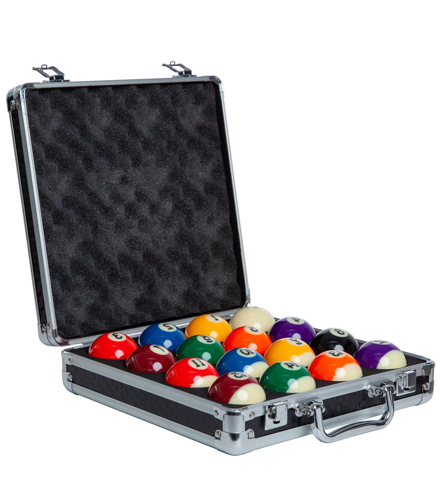 Imperium Style Pool Balls Billiard Set - Regulation Size - 17 Pc Professional Set with Cue Ball and Case - Multi Colored - 2.25 57.15mm Size - Buy Online on GoSupps.com