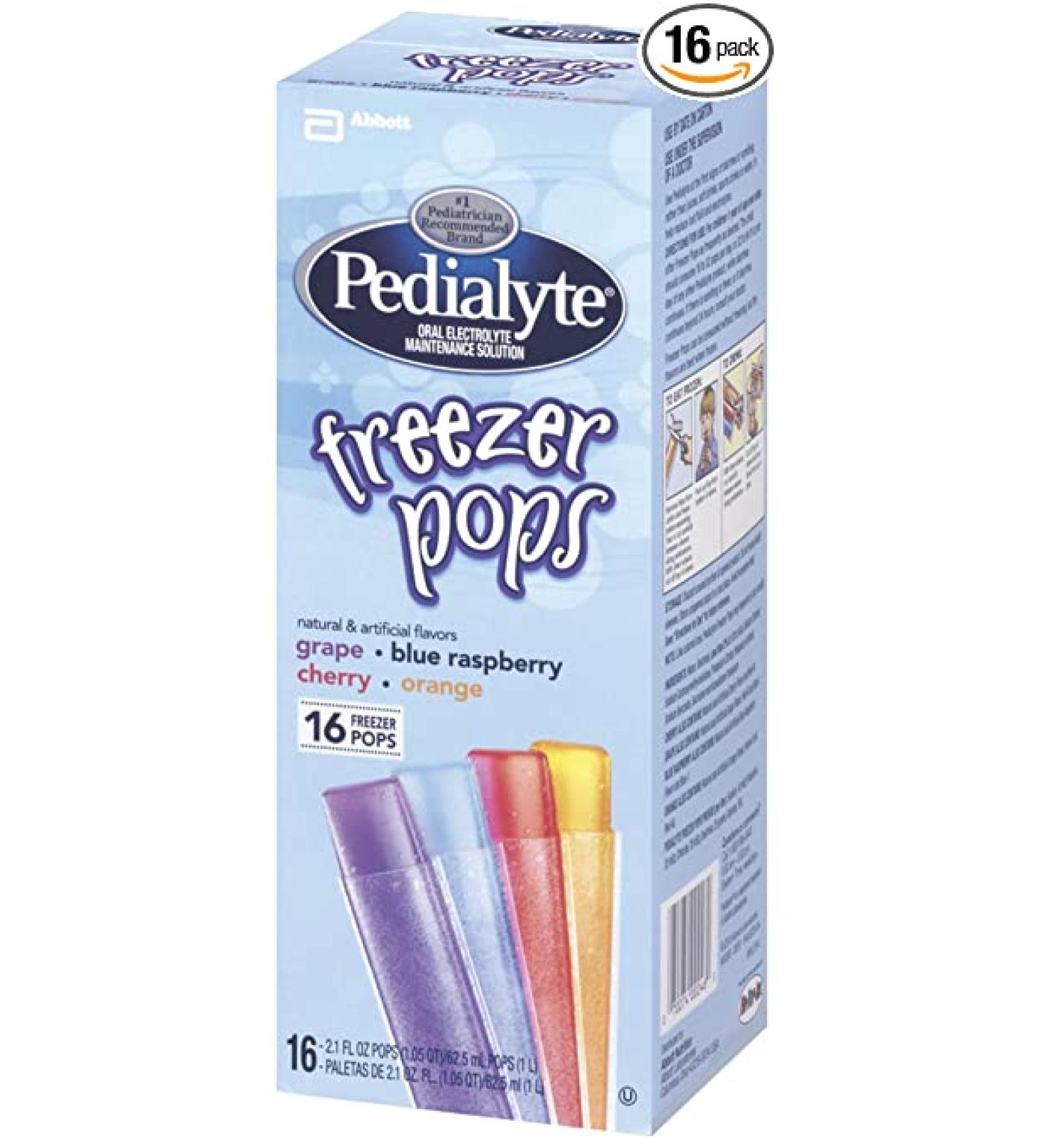 DSS Pedialyte FREEZER POP Nutritional Supplement 2.1OZ (16 Per Box)