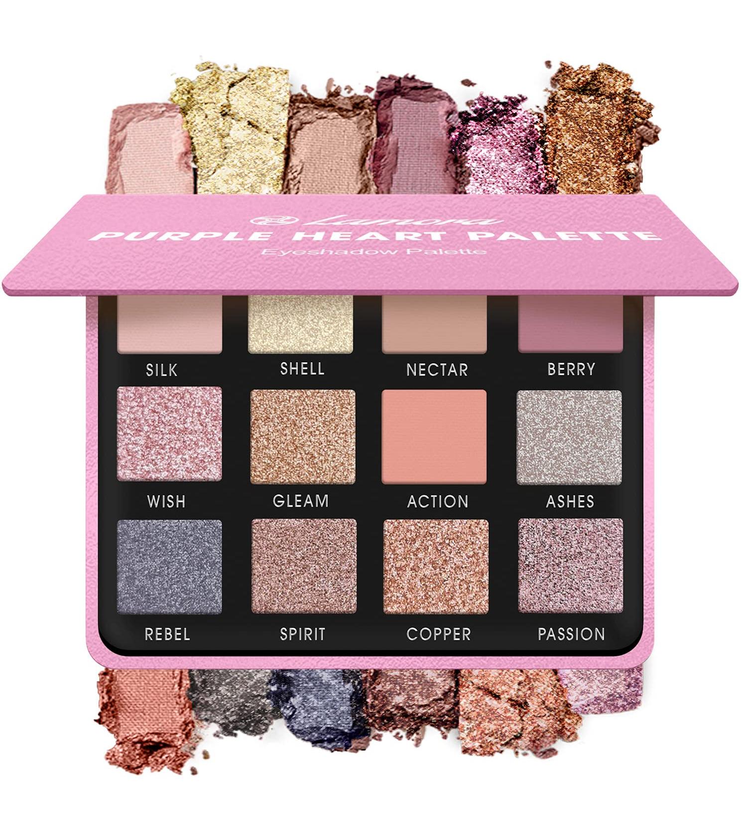 Nude Pink Rose Eyeshadow Palette - 12 Highly Pigmented Shades for Professional Neutral Makeup - Travel Size with Mirror - Buy Online on GoSupps.com