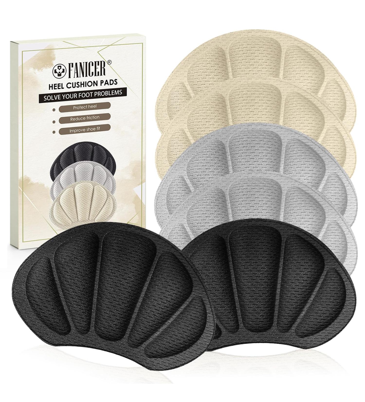 6-Piece Premium Heel Cushion Inserts | Heel Protection Pads for Men | Boot Shoe Filler & Protector - Gray Black Skin Colors - Buy Online on GoSupps.com