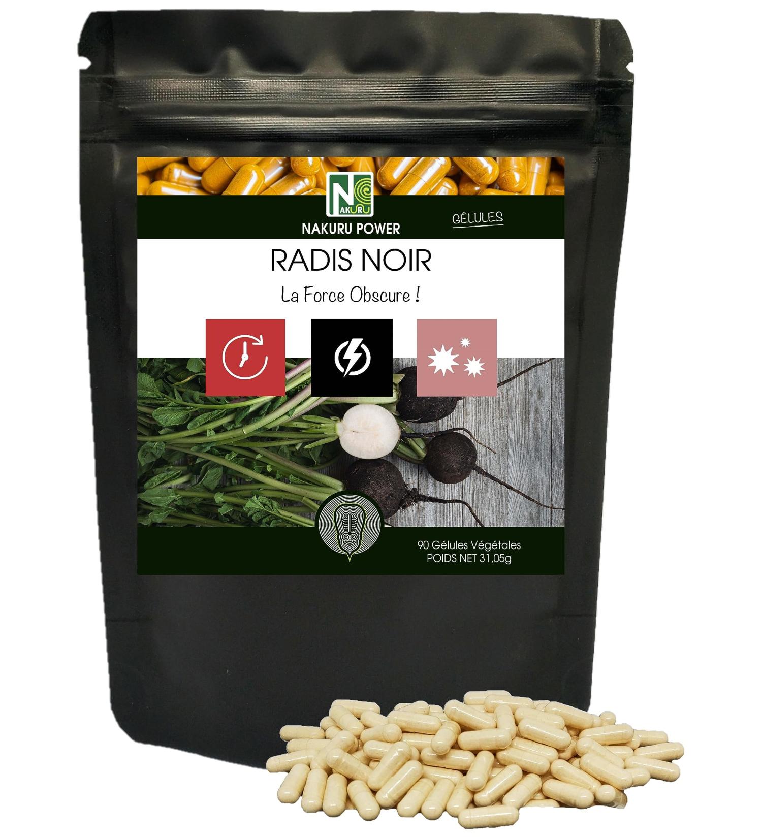NAKURU | Black Radish | Power Range | Made in France | The Dark Force! (90 Vegetable Capsules of 345mg / Net Weight: 31.3g) - Buy Online on GoSupps.com