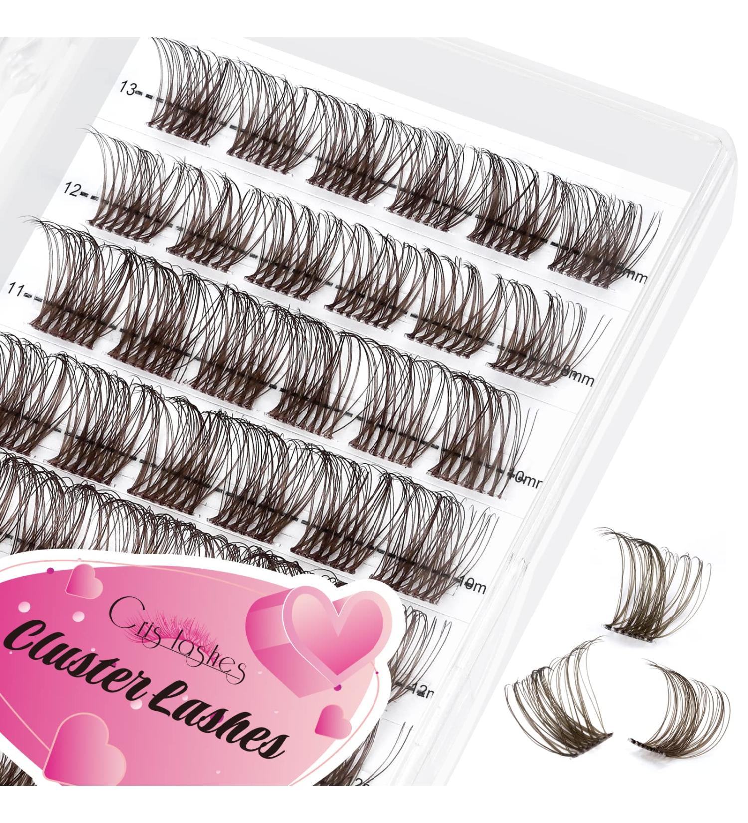 DIY Cluster Lash Extensions 78 PCS | Crislashes Soft Lash Clusters 13 Rows | Reusable at Home | F13 Mix 8-16mm | Brown-D-Curl-mix8-16 - Buy Online on GoSupps.com