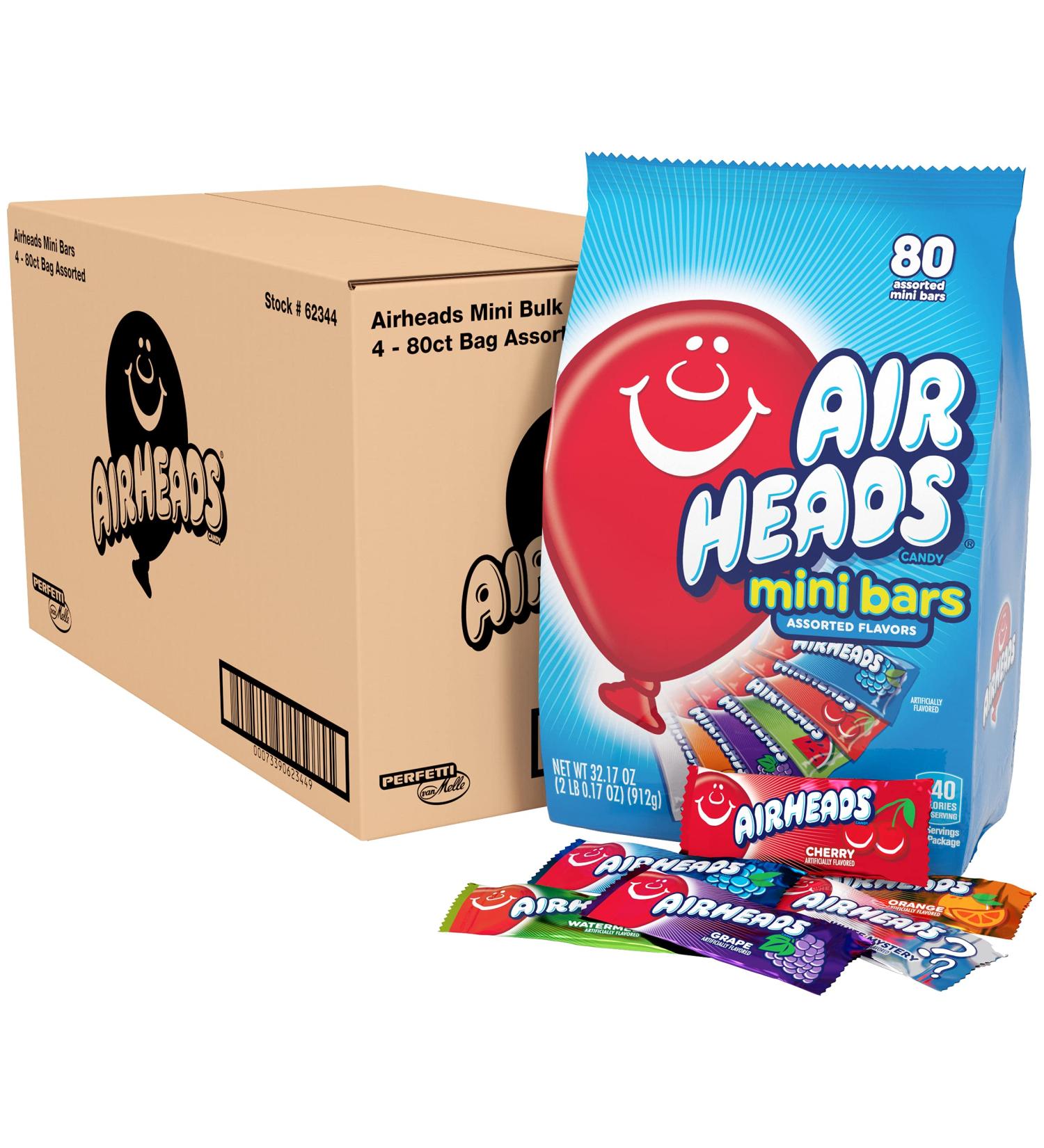 Airheads Candy Mini Bars  Assorted Fruit Flavors  Individually Wrapped  Non Melting  Party  Pantry 80ct Bag  Box of 4 Bags 80 Count (Pack of 4) - Buy Online on GoSupps.com