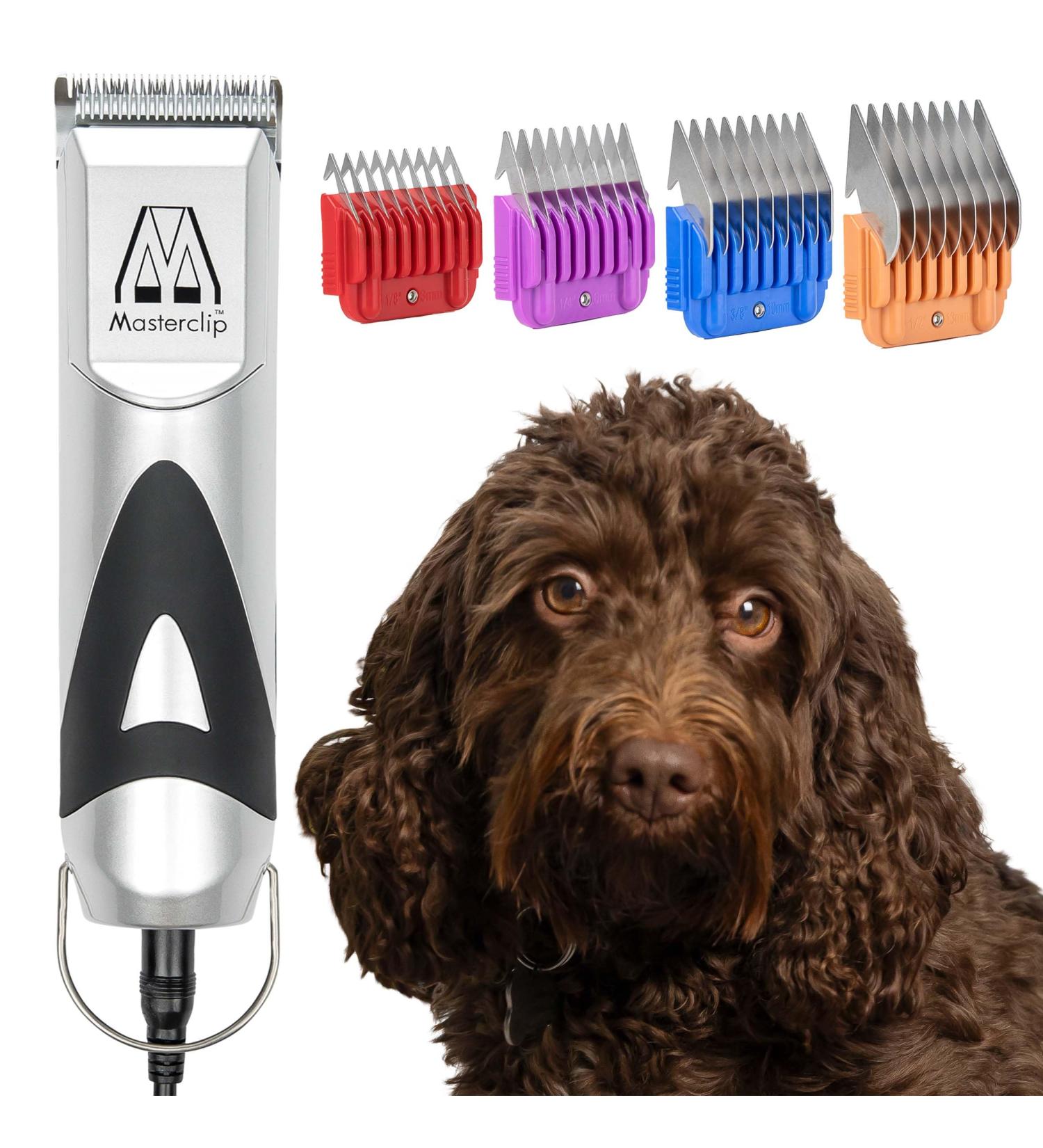 Masterclip Dog Clippers for Cockapoo Cavapoo Cavachon Labradoodle & Poodle. Mains Powered Dog Clippers with #10 & 3mm 6mm 10mm 13mm Comb Guides - Buy Online on GoSupps.com