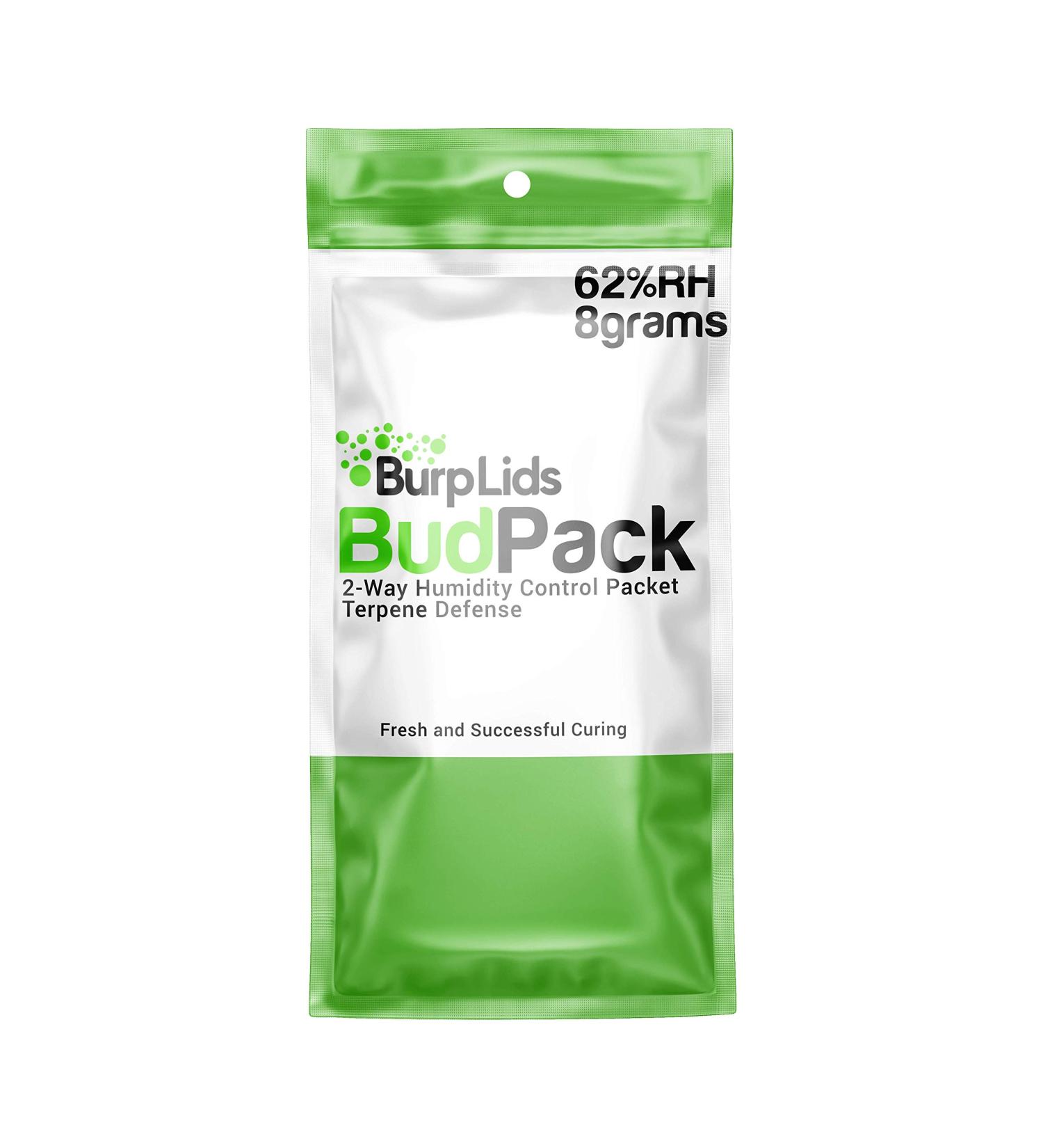 Burp Lids Bud Pack | 62% RH 2-Way Humidity Control | Size 8g | 1 Ounce Flower Protection | 12-Count Resealable Bag - Buy Online on GoSupps.com