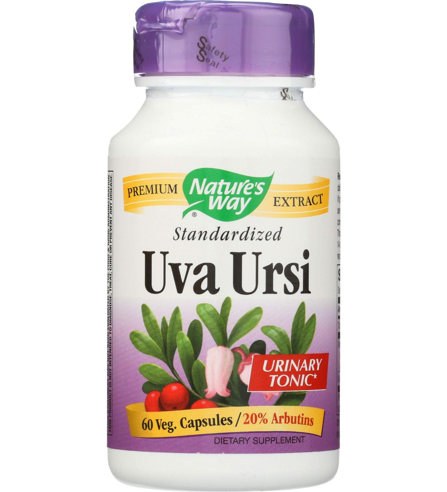 Nature's Way Uva-Ursi 666mg - 60 Vegan Capsules for Urinary Health - Buy Online on GoSupps.com