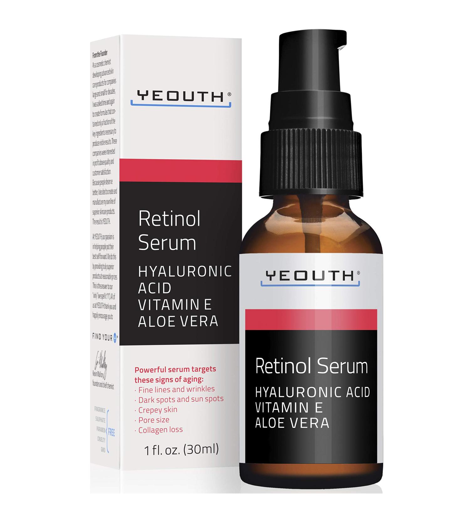 Yeouth Retinol Serum 1 oz - Anti-Aging Skin Care for Youthful Glow - Buy Online on GoSupps.com