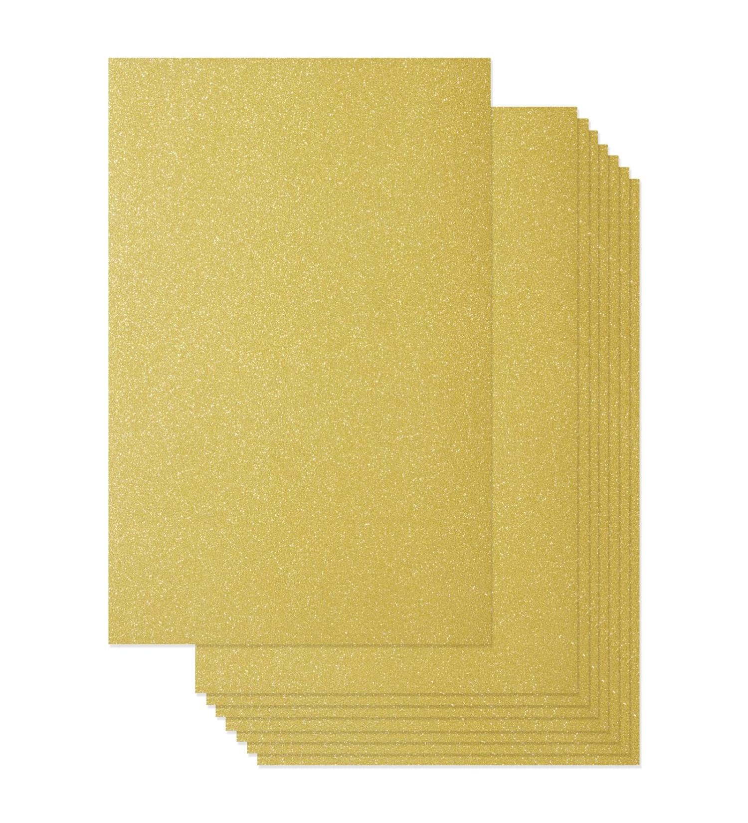 Gold Glitter Paper Cardstock - 24 Sheets, Double-Sided, 250gsm - Ideal for DIY Crafts, Card Making, and Invitations (8 x 12 In) - Buy Online on GoSupps.com