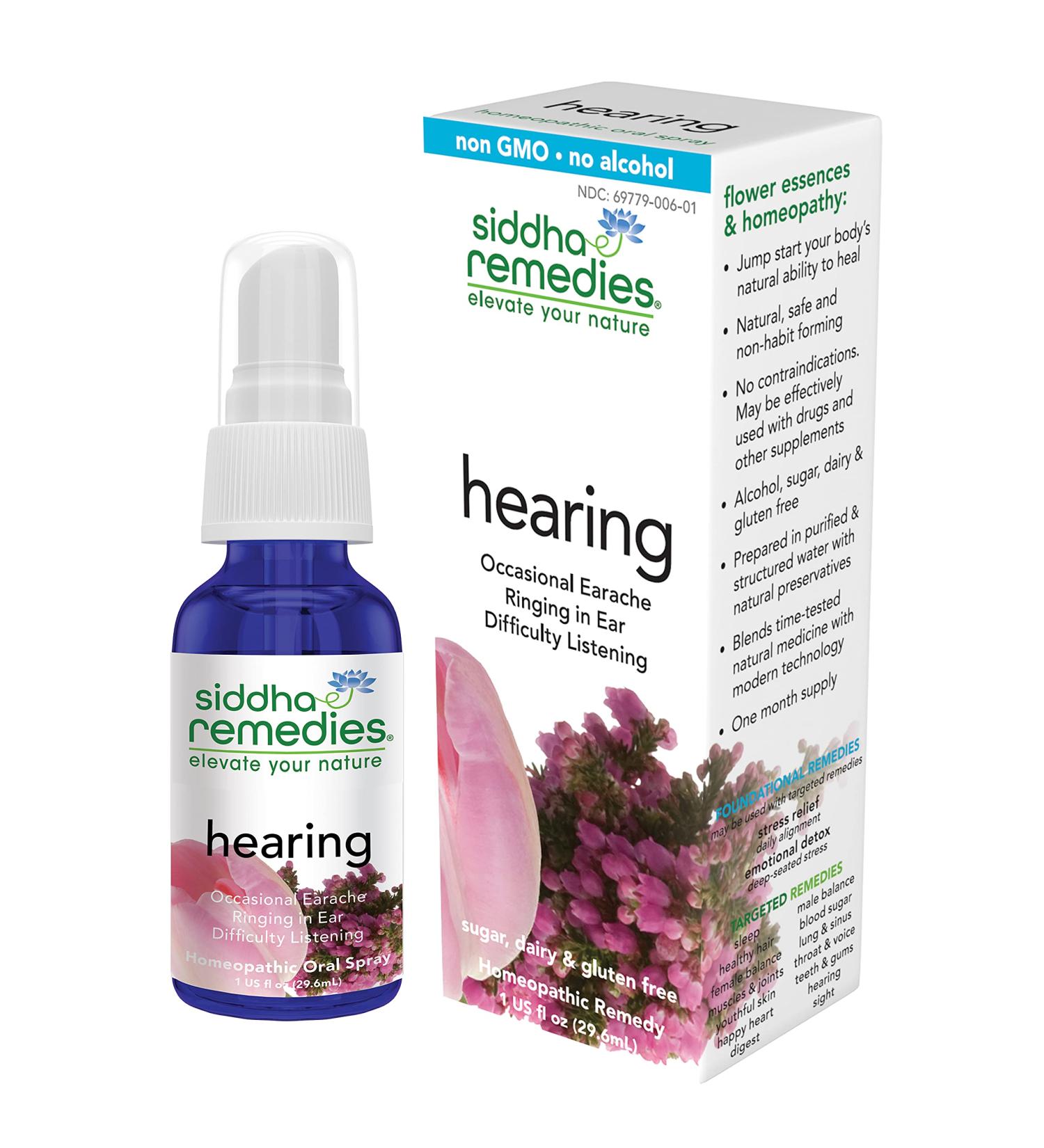 Siddha Remedies Hearing | Ear Ache & Ringing Relief | Homeopathic Medicine for Adults | Non-GMO, Alcohol-Free, Gluten-Free, Sugar-Free - Buy Online on GoSupps.com