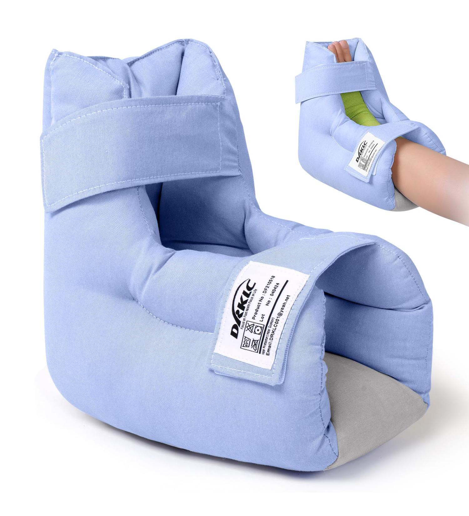 Heel Protector Cushion Pillow for Pressure Relief | Adjustable Ankle Pillow for Bedridden Patients | Heel Pain Relief Supplies in Blue - 1 PC - Buy Online on GoSupps.com