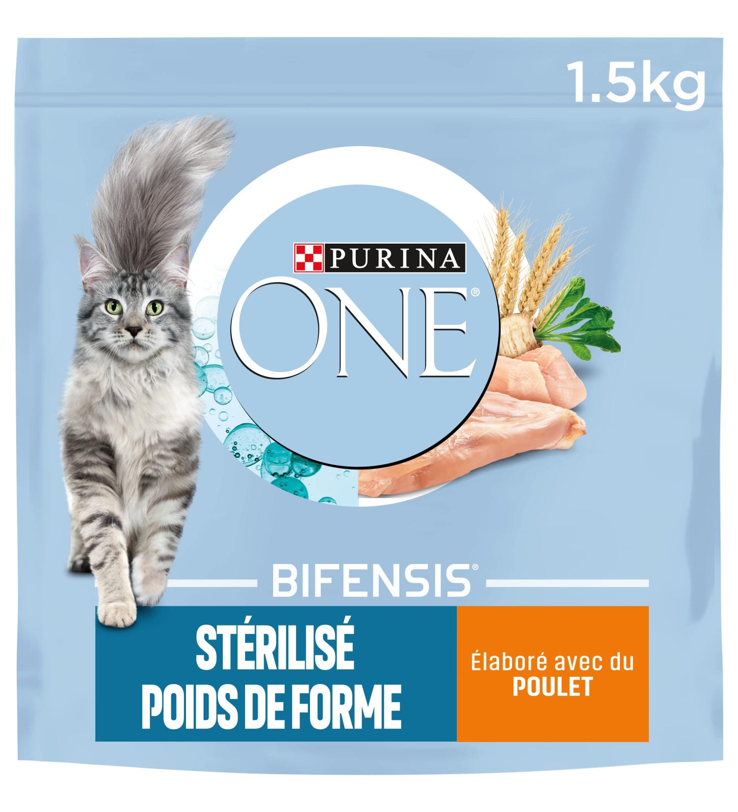 Purina One - Sterilized Chicken and Wheat Weight Food for Cats 1.5 kg - Buy Online on GoSupps.com
