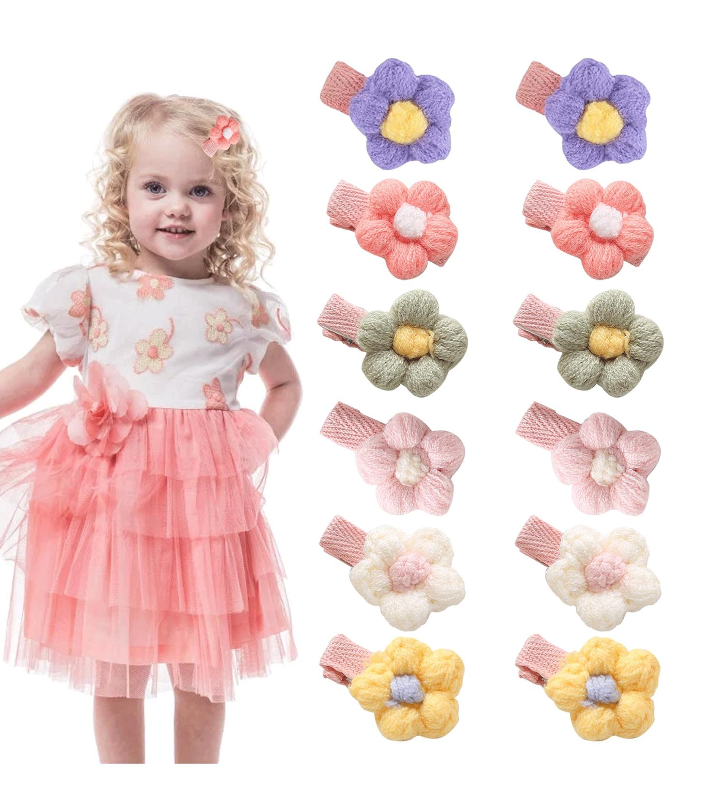 12PCS Flower Baby Hair Clips - Cute Accessories for Baby Girl | Perfect for Photo Shoots, Family Photography, Baby Shower, Birthday Party | Daily Matching Clips - Buy Online on GoSupps.com