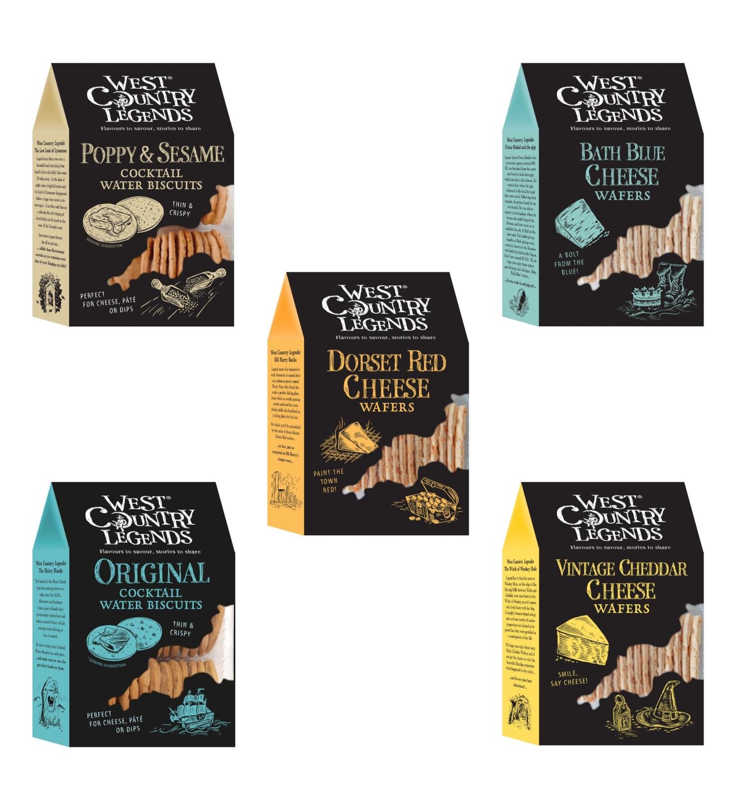 West Country Legends Wafers Pick N Mix - Create Custom Bags Combo with 5 Flavours | Poppy-Sesame Bath Blue Dorset Red Original Cocktail Vintage Cheddar| Gift Set for Wafers Lovers- Pack of 2 - Buy Online on GoSupps.com