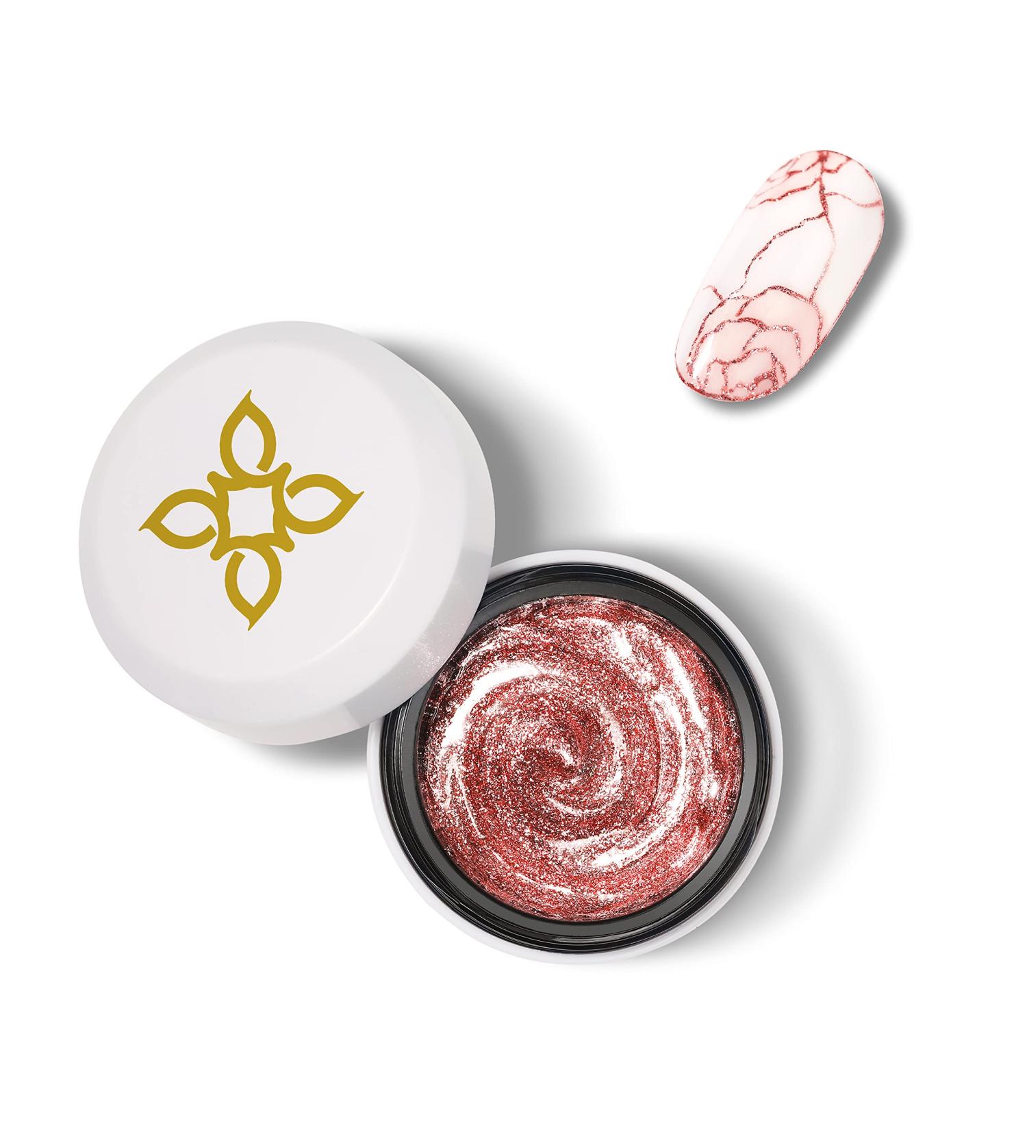 BLUESKY Metallic Sparkle Gel Paint Pots Glitter Nail Art Heart Of Gold Rose Gold Pink 5G - Buy Online on GoSupps.com