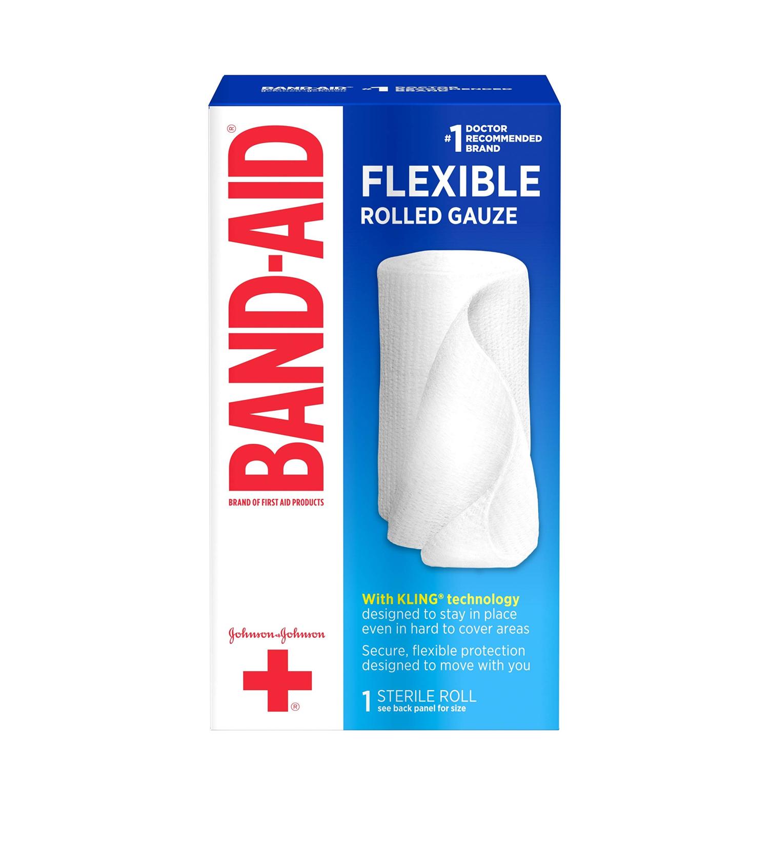 Band-Aid First Aid Rolled Gauze, White, 3 in X 2.5 yds - 1 Count - Buy Online on GoSupps.com