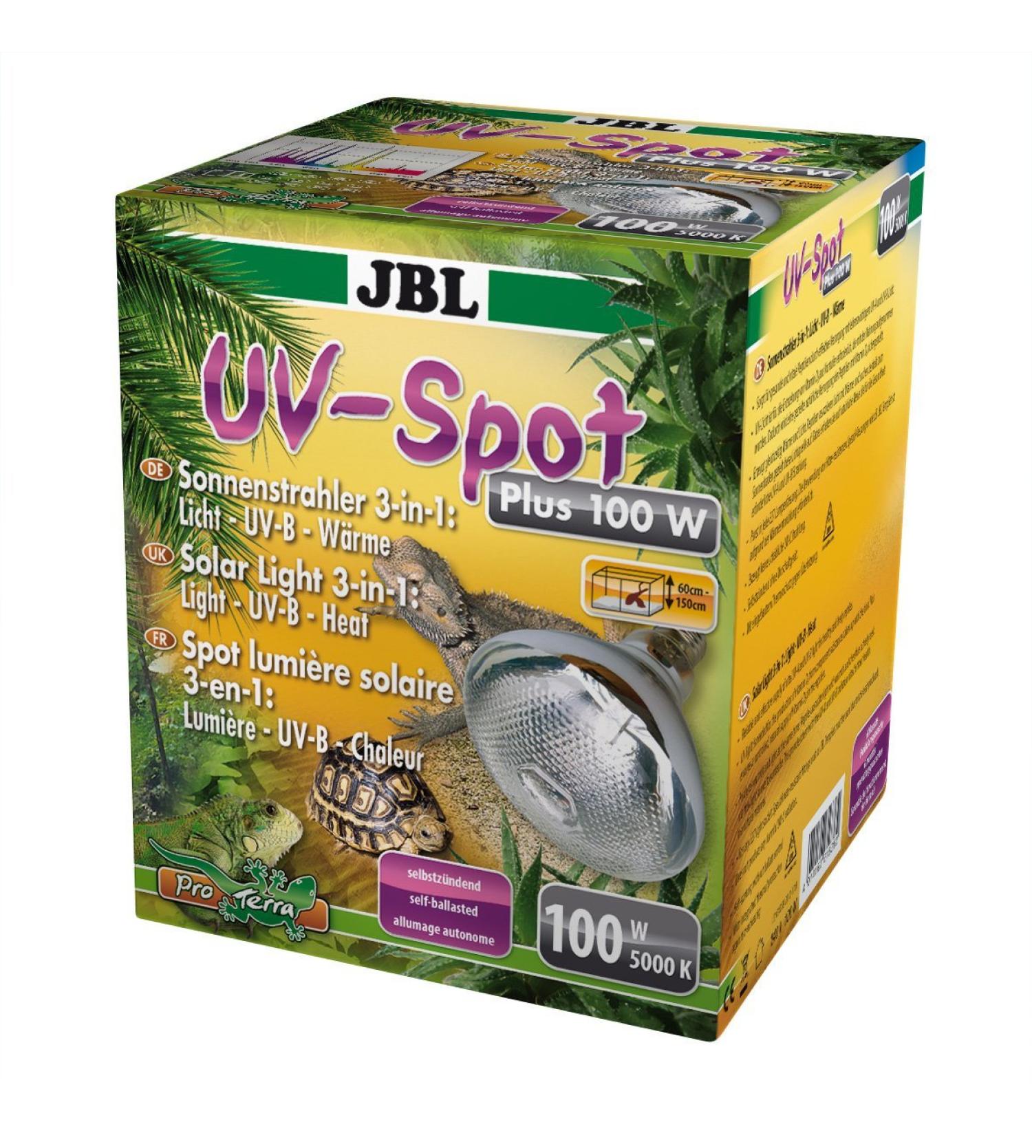 JBL Solar UV-Spot Plus - UV Spot Lamp with Daylight Spectrum Light UV-B Heat E27 100W - Enhance Your Aquarium Lighting - Buy Online on GoSupps.com