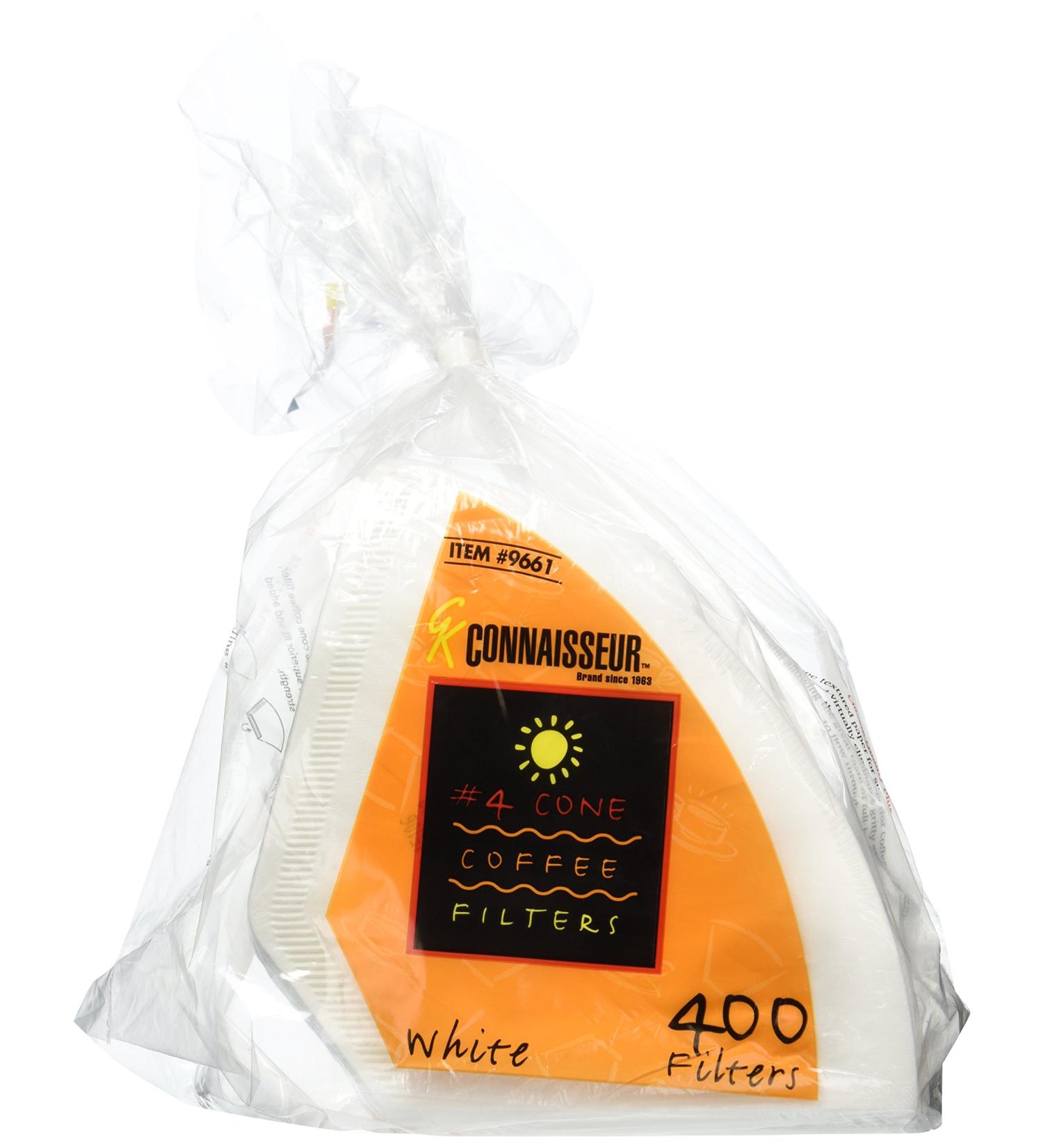 Rockline Industries #4 Cone Coffee Filters - Oxygen Cleansed- 400 Count, White, CECOMINOD065352