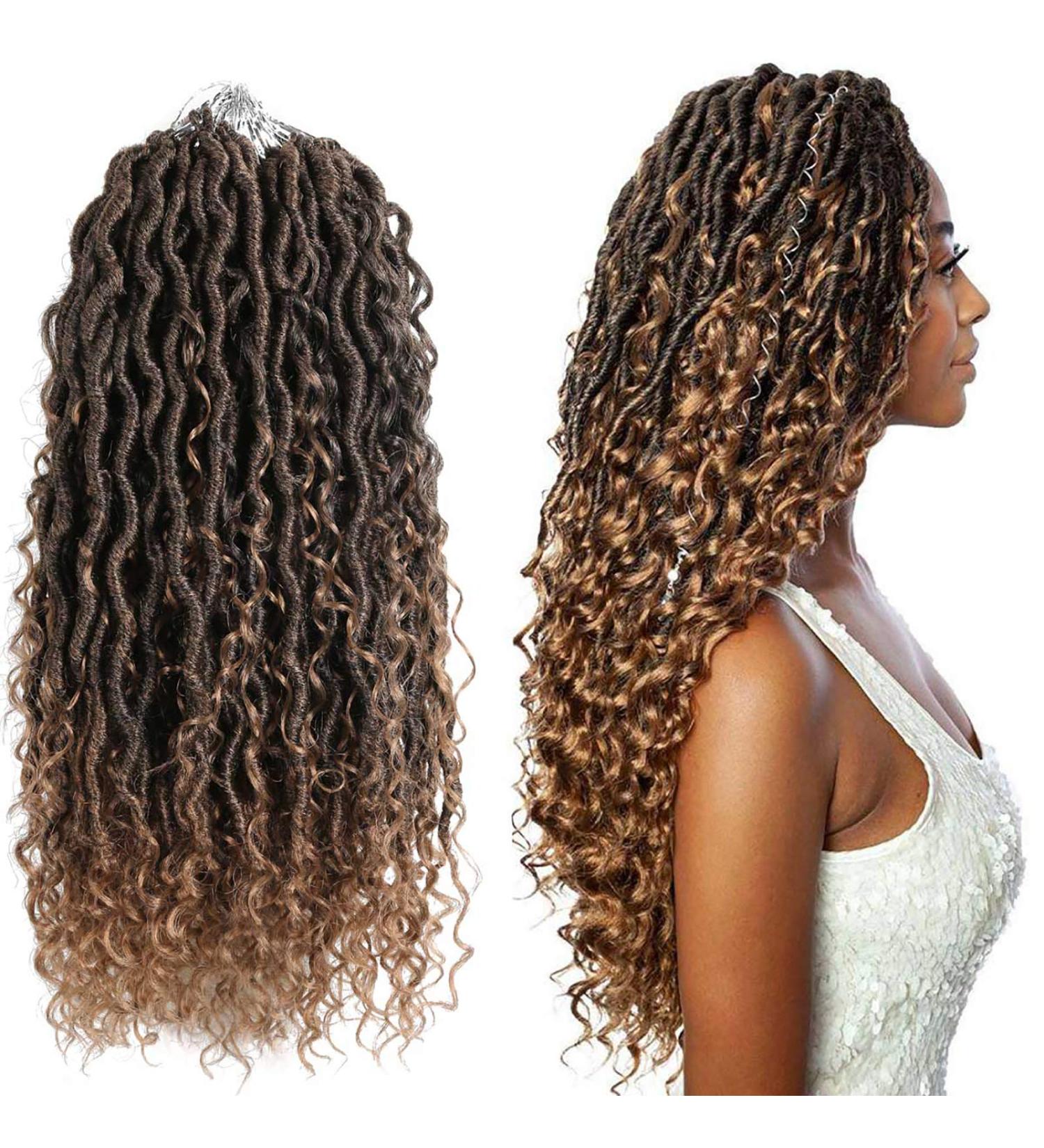 Goddess Locs Crochet Hair 18 River Locs 5 Packs Prelooped | Faux Boho Hippie Braids with Curly Ends | Lightweight & Itch-Free - Buy Online on GoSupps.com