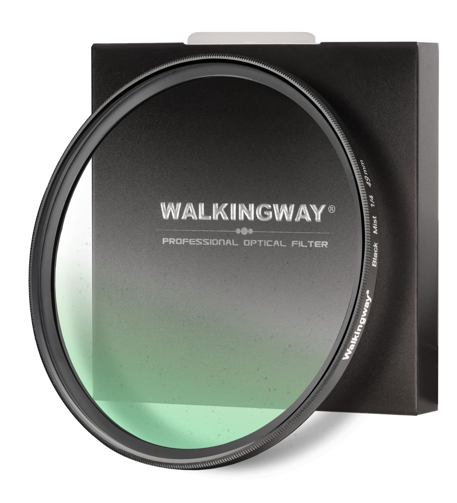 Walking Way 1/4 Black Pro Mist Diffusion Filter 49mm - Soft Focus Lens for Portrait Photography and Video - 49mm Circular Diffuser Filter - Buy Online on GoSupps.com