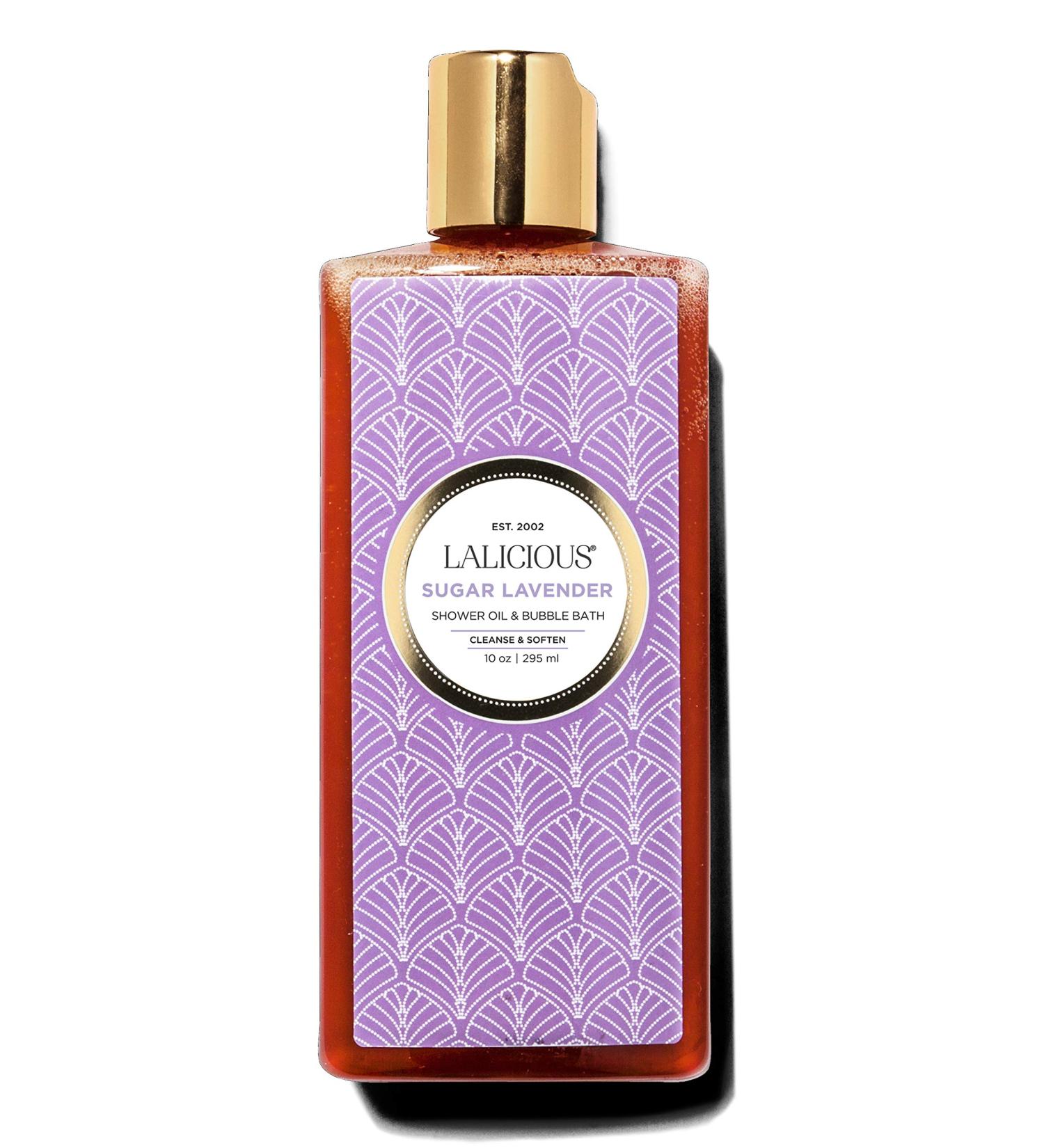 LaLicious Sugar Lavender Shower Oil & Bubble Bath - Topical Probiotics & Grapeseed Oil - 10oz Bottle - Buy Online on GoSupps.com