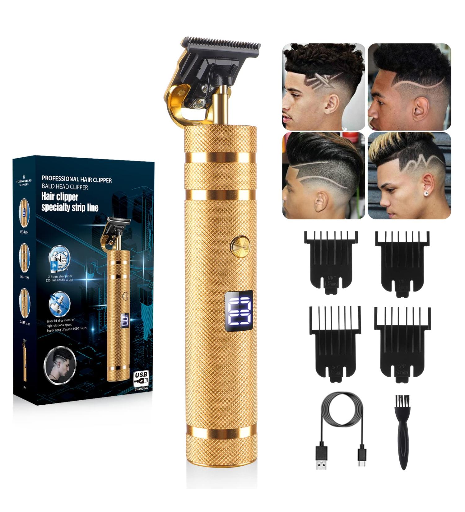 Zero Gapped Cordless Hair Clippers for Men - T-Blade Trimmer and Shaver Grooming Kit in Gold - Buy Online on GoSupps.com