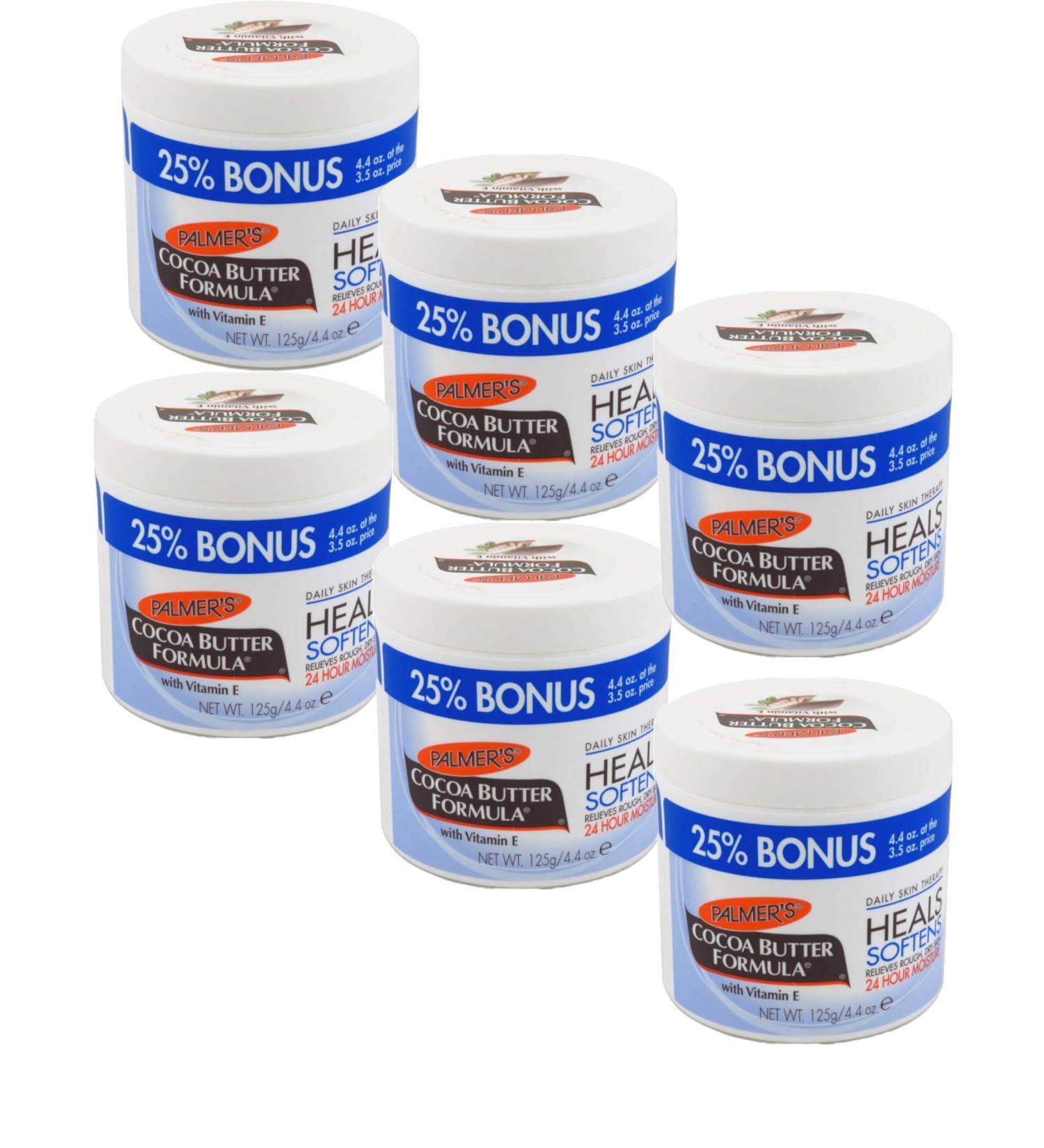 Palmer's Cocoa Butter Jar with Vitamin E - 4.4 oz (Pack of 6) | Nourishing Skin Moisturizer | International Shipping Available - Buy Online on GoSupps.com