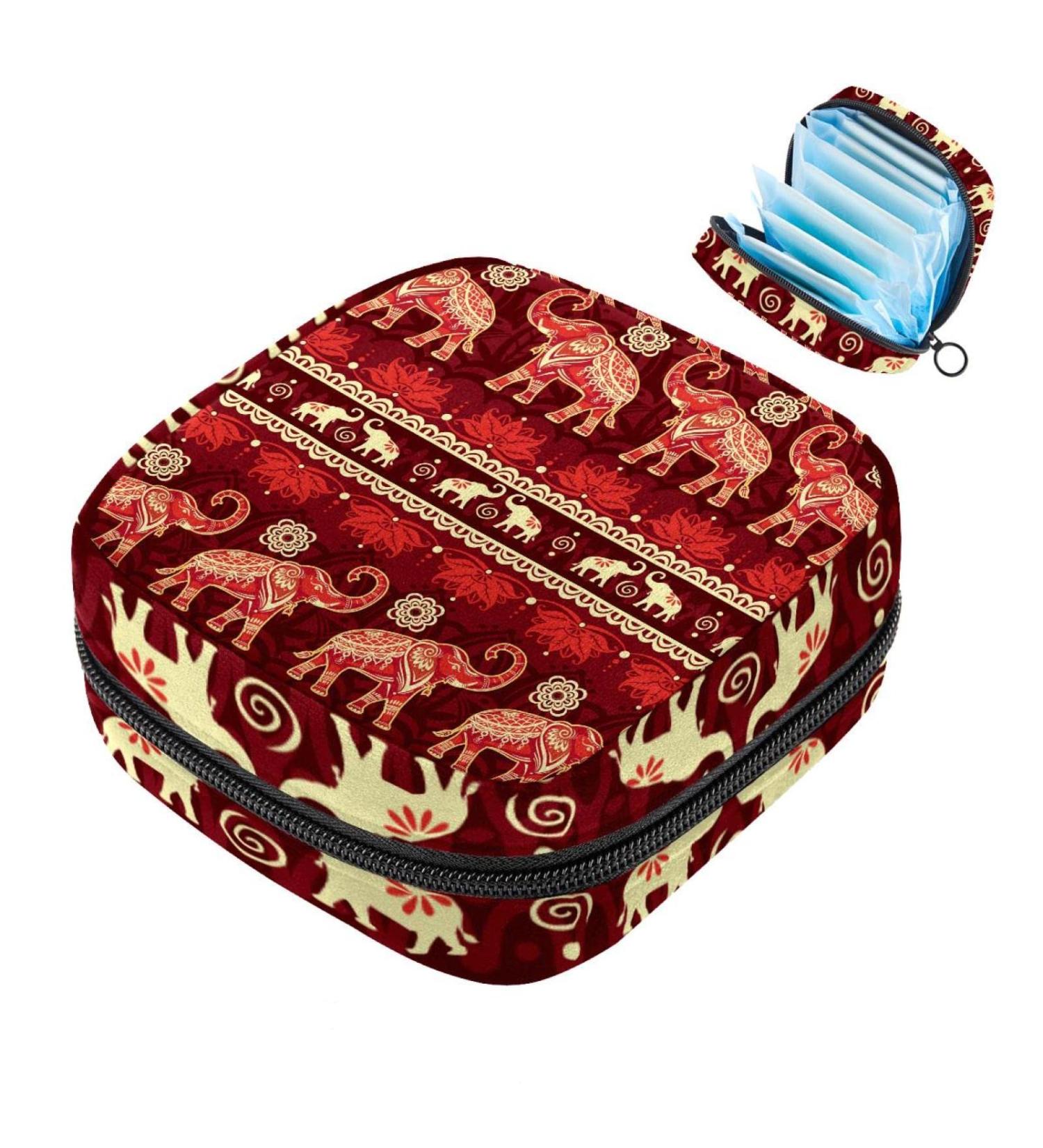 Seamless Elephants Red Faith Storage Bags | Women's Bandages & Portable Period Pockets | Menstrual Cup & Breastfeeding Holder - Buy Online on GoSupps.com