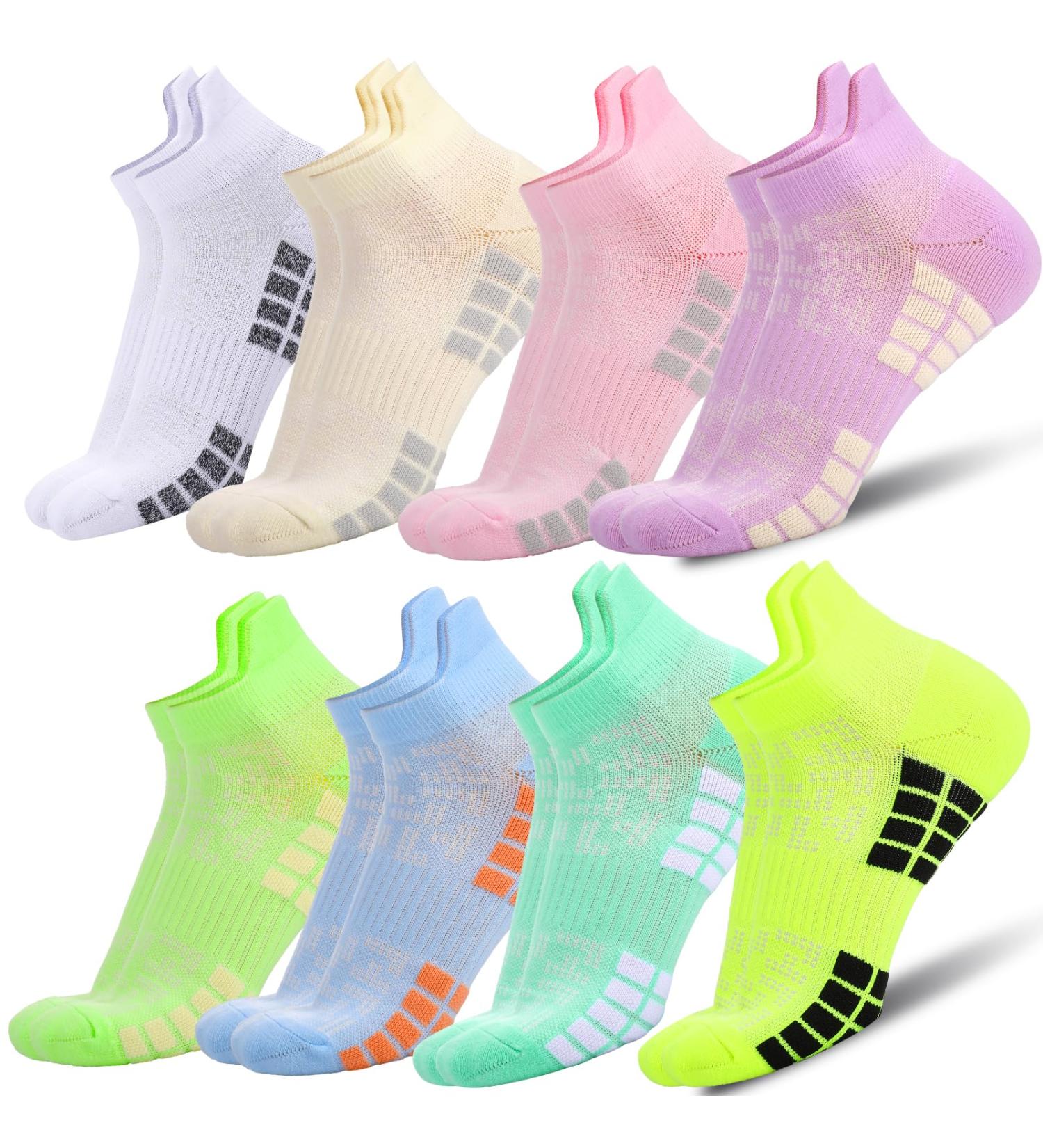 Buy Women's Sports Socks - 8 Pairs Sneakers Ankle Socks (Sizes 35-42) | Breathable Cotton Running Socks | Multicolor Padded Comfort - Buy Online on GoSupps.com