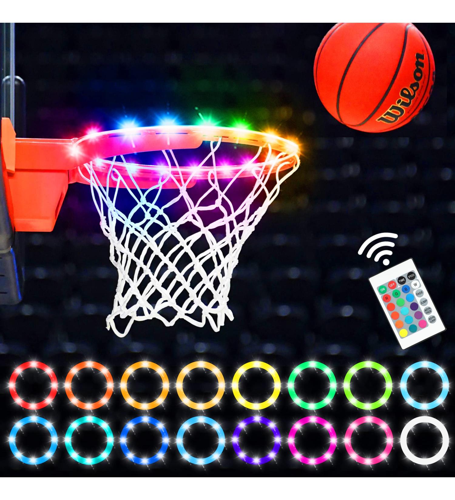 Remote Control LED Basketball Hoop Lights - 16 Color Change Waterproof Rim Light for Outdoor Games & Training - Buy Online on GoSupps.com