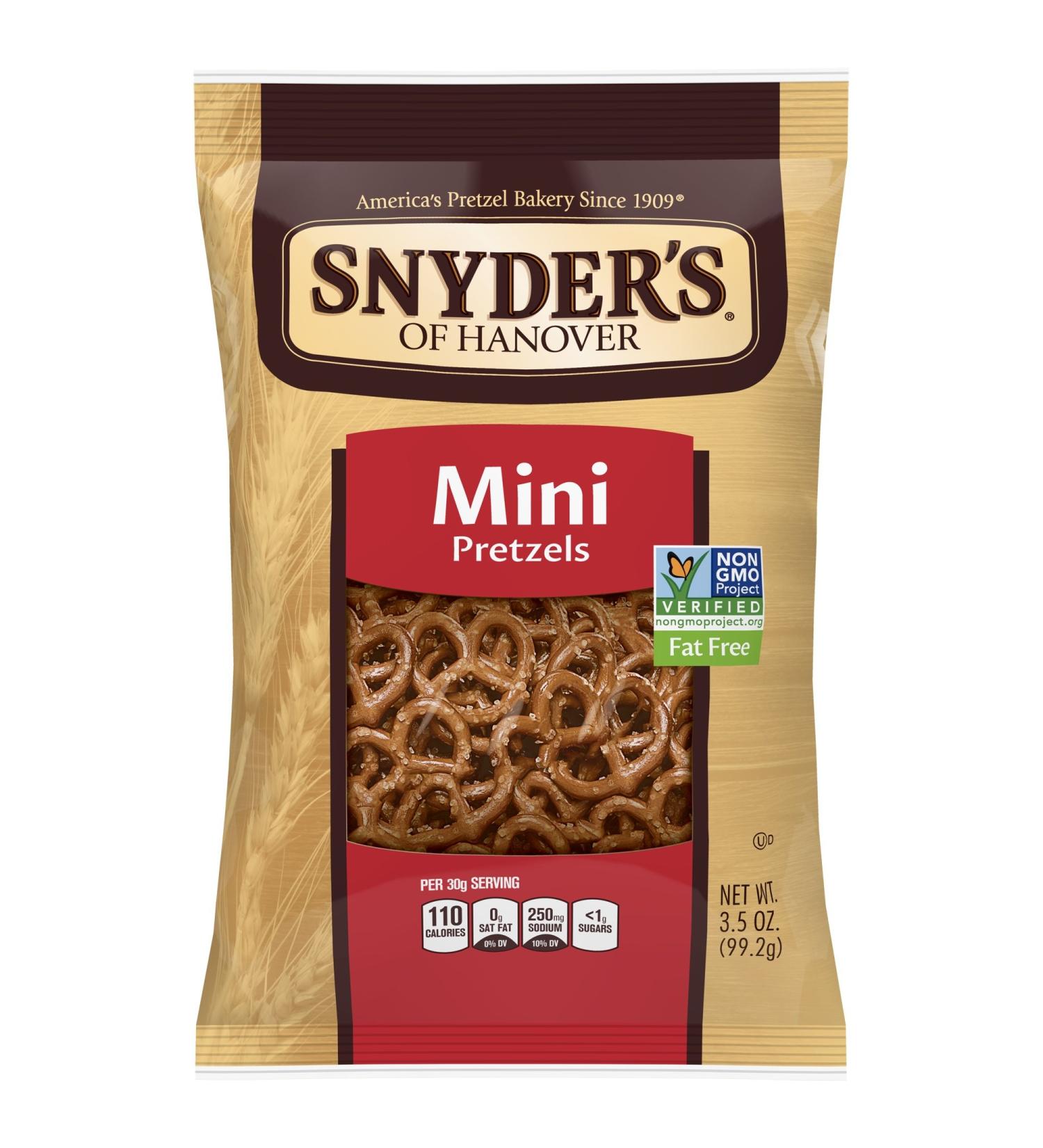 Snyder's of Hanover Mini Pretzels - 3.49 Oz, 64 Count, Pack of 8 - Crunchy Snack Treats - Buy Online on GoSupps.com