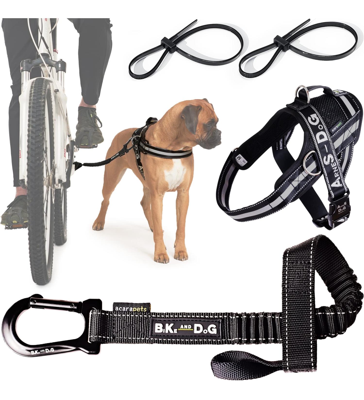 Bike & Dog: Patented Dog Leash & Harness Set for Biking - Includes 3-Ring Dishes & 2 Bicycle Bridles - Buy Online on GoSupps.com