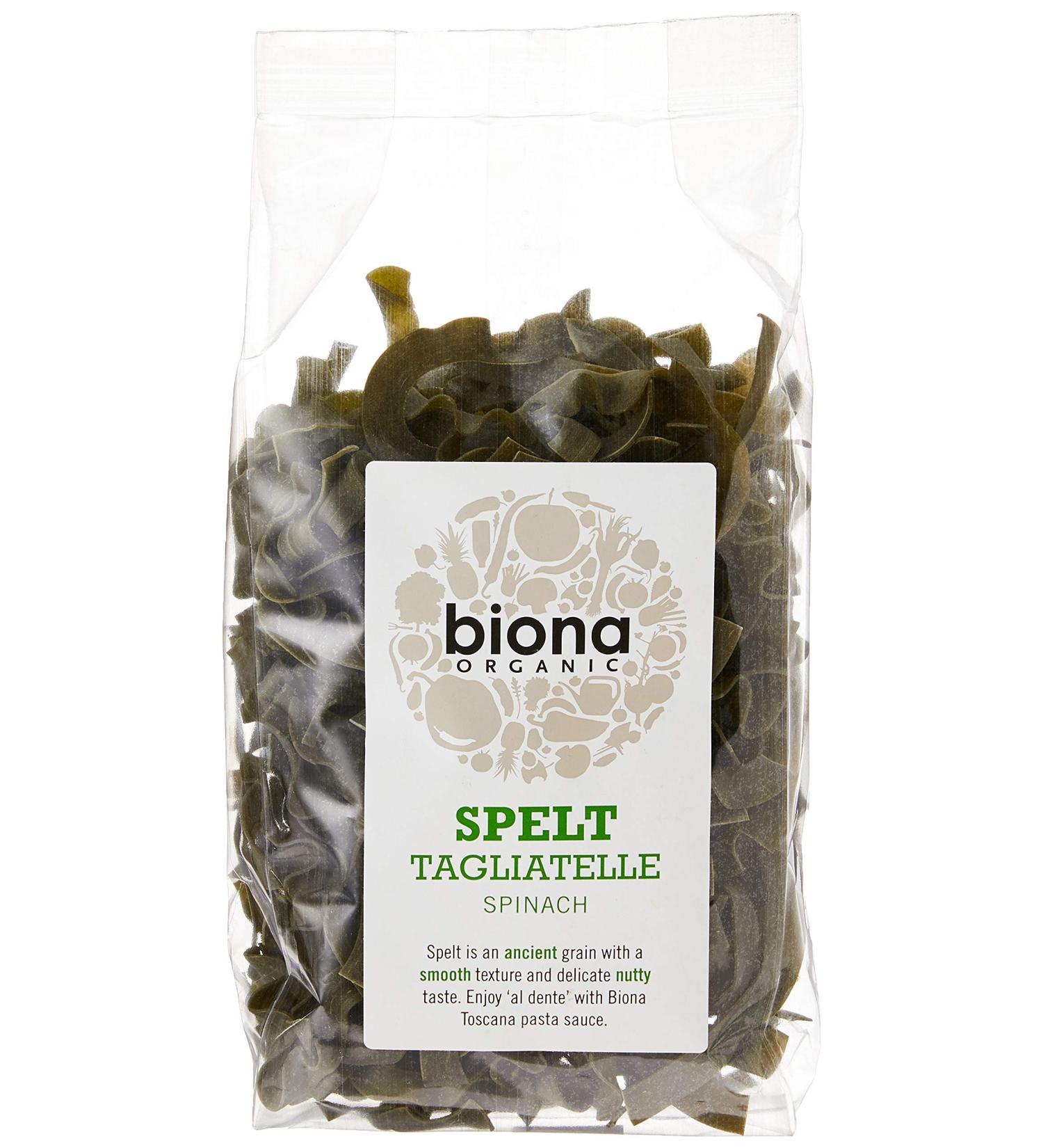 Biona Organic Spelt Pasta White Tagliatelle with Spinach 250g - Buy Online on GoSupps.com