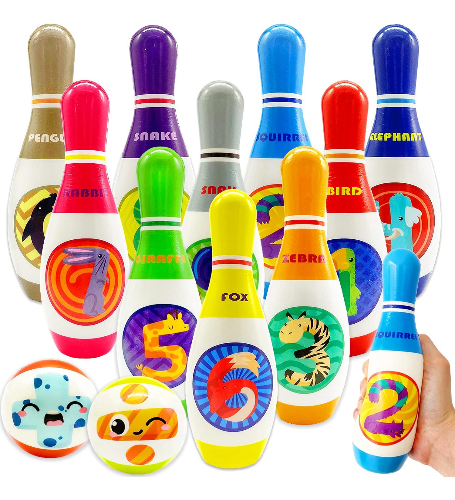 Guuozzli Kids Bowling Set - Soft Foam Digital Bowling Toy for Toddlers | Includes 10 Pins & 2 Balls | Boys and Girls 3+ Years - Buy Online on GoSupps.com