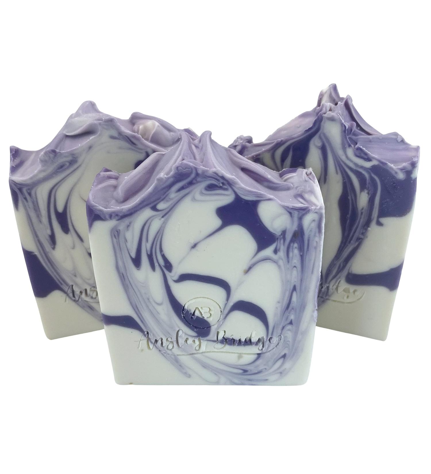 Ansley Bridge French Lavender Bar Soap 3-Pack - Handmade Gift Set with Essential Oils, Shea & Cocoa Butter - Moisturizing Vegan Soap for All Skin Types - Buy Online on GoSupps.com