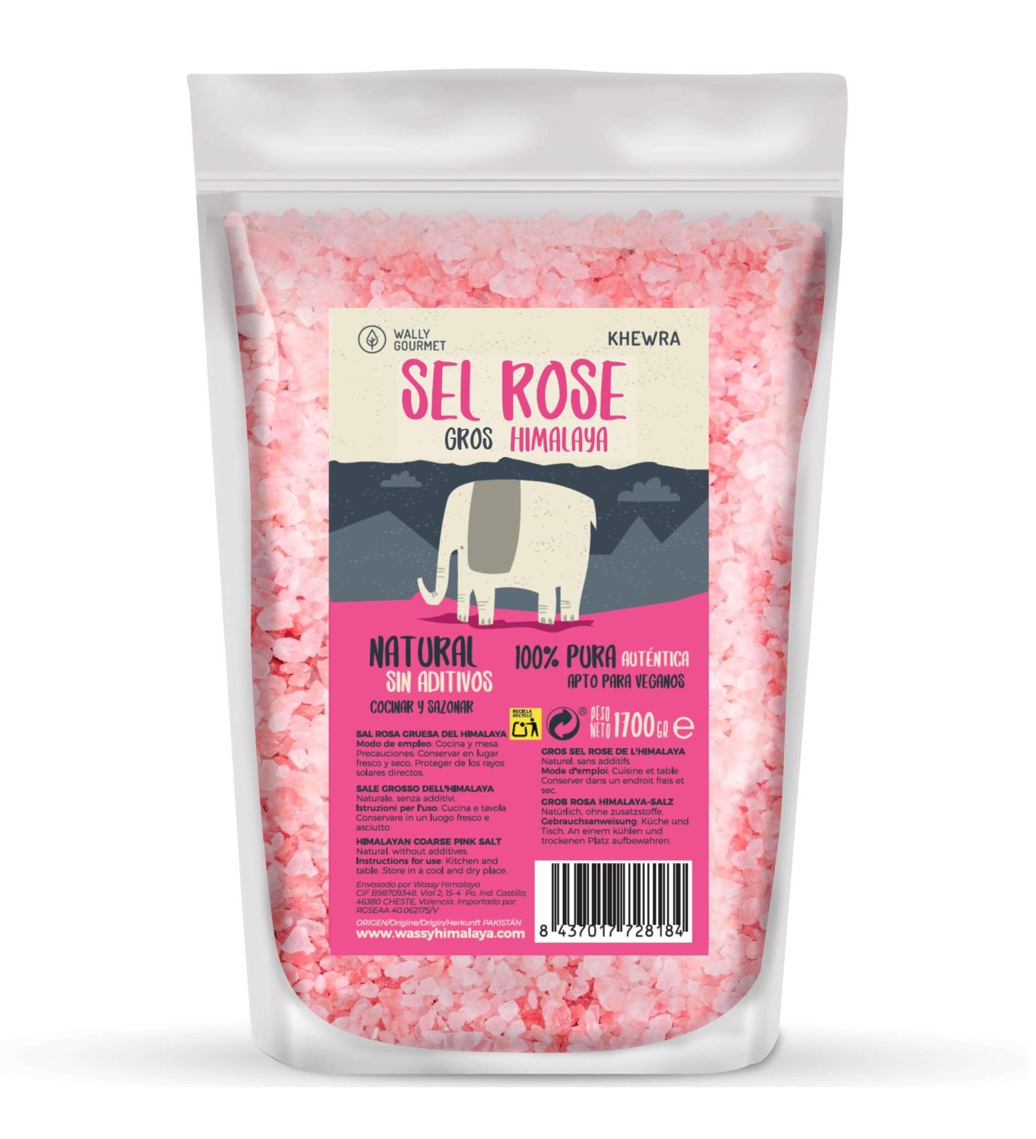 Pink Himalayan Salt Coarse Grain. (1700Gr) 100% Natural No Additives Unrefined. High Trace Element Content. Used For Seaso - Buy Online on GoSupps.com