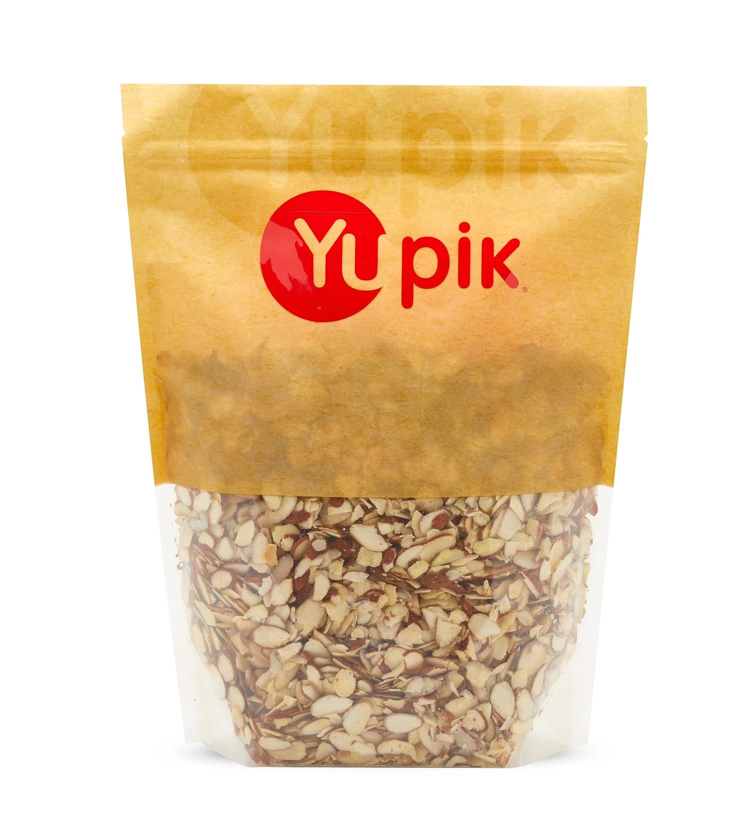 Yupik Sliced California Almonds With Skins 1Kg 6 Count Unblanched Gluten-Free Kosher Raw Good Source Of Protein Fiber Iron & Calcium Low In Carb - Buy Online on GoSupps.com