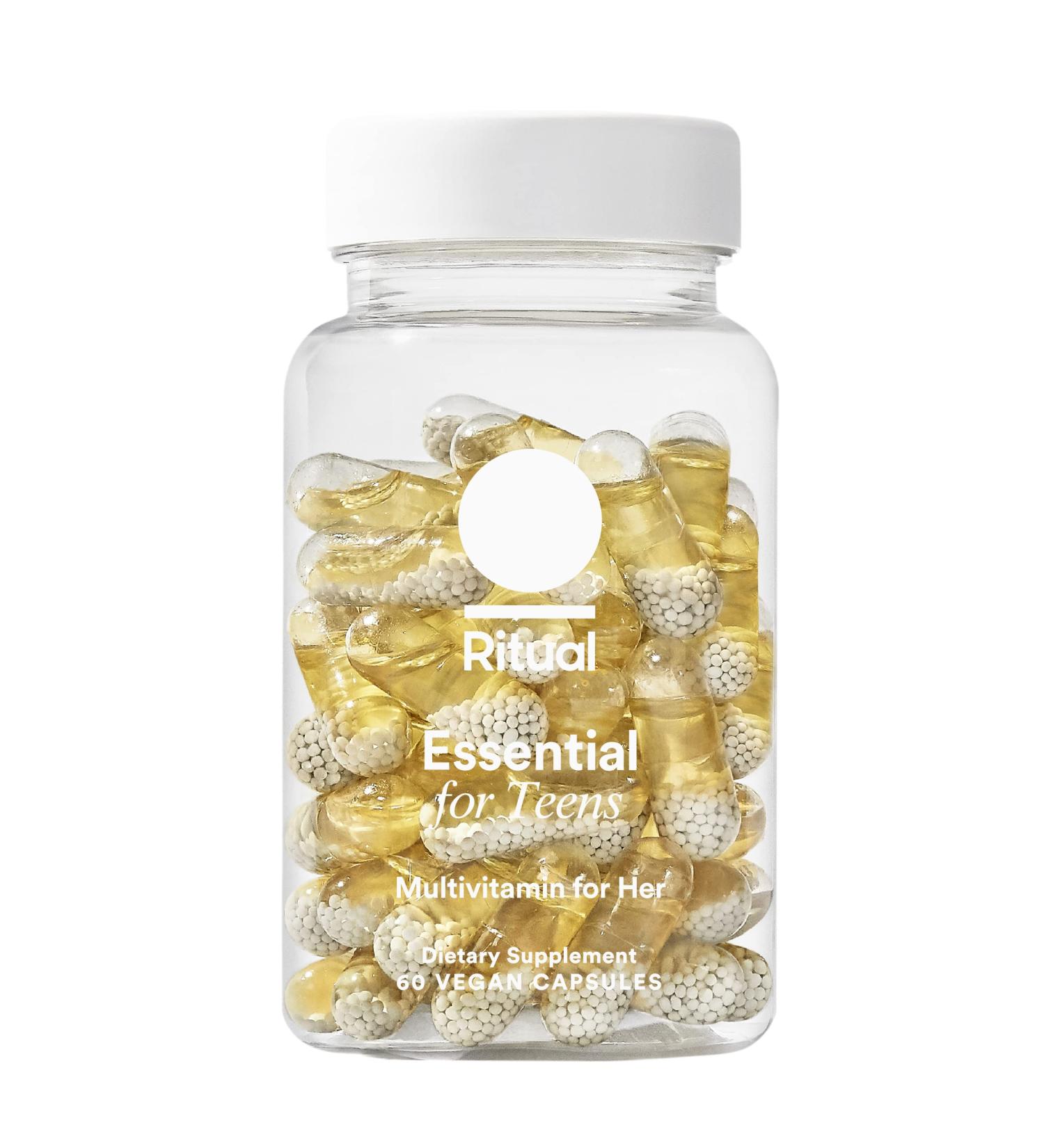 Ritual Teen Girl Vitamins with Zinc, Vitamin A, D3 for Immune Support, Omega-3 DHA & B12 for Brain Health - 60 Vegan Capsules - Buy Online on GoSupps.com