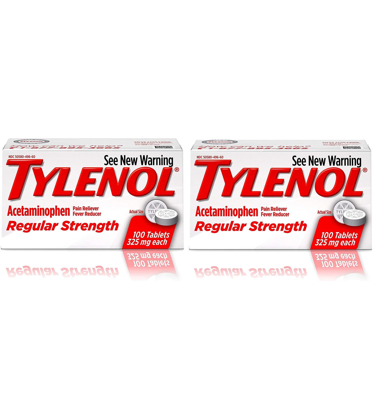 Tylenol Regular Strength Acetaminophen Tablets - 100 ct (Pack of 2) - Buy Online on GoSupps.com