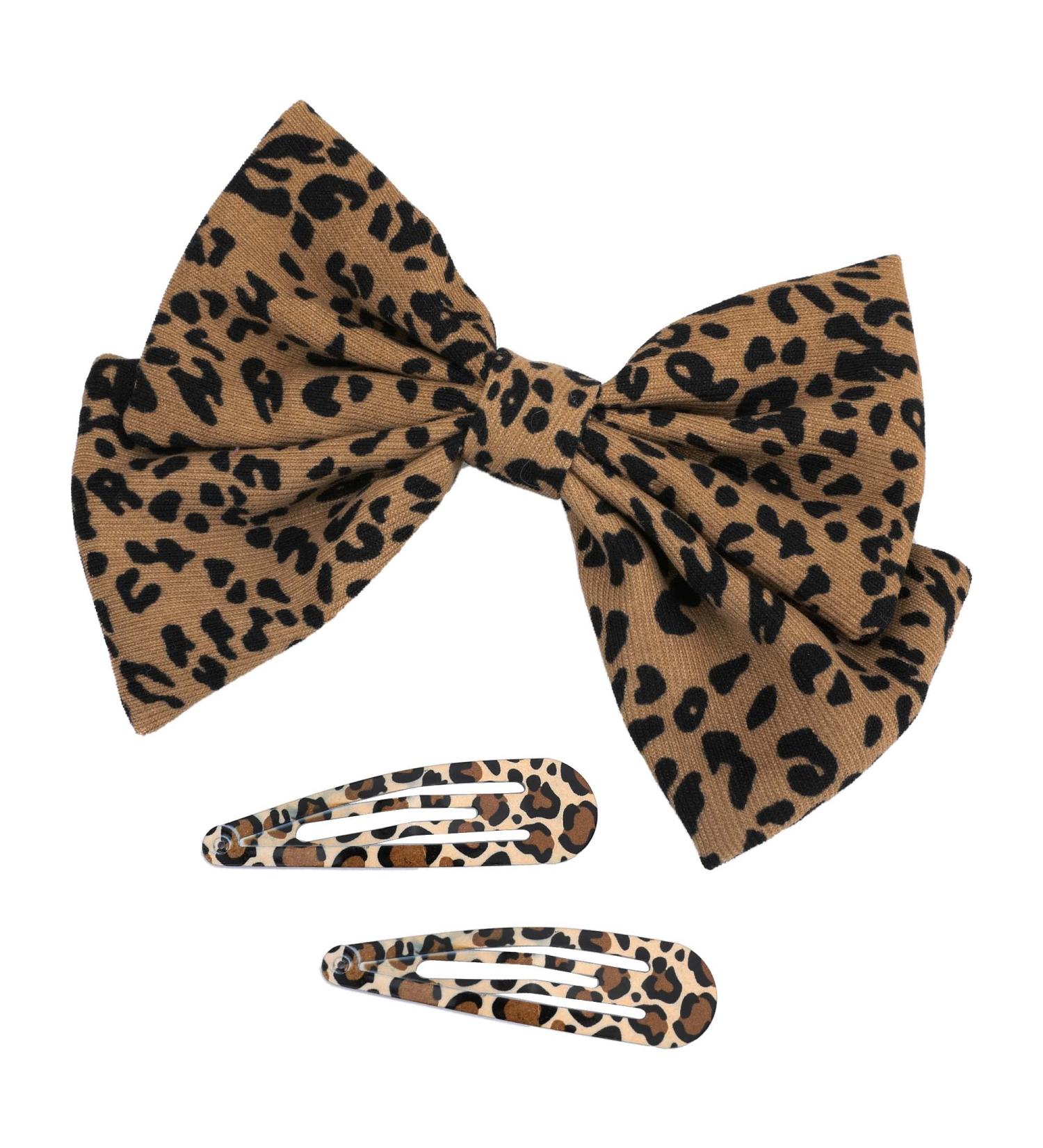 Duoduorou Leopard Bow Hair Clip - Handmade Hair Bow for Girls, Back to School Outfits, Kawaii Flower Hair Accessory - Perfect for Birthday, Party, Christmas, Wedding - Buy Online on GoSupps.com