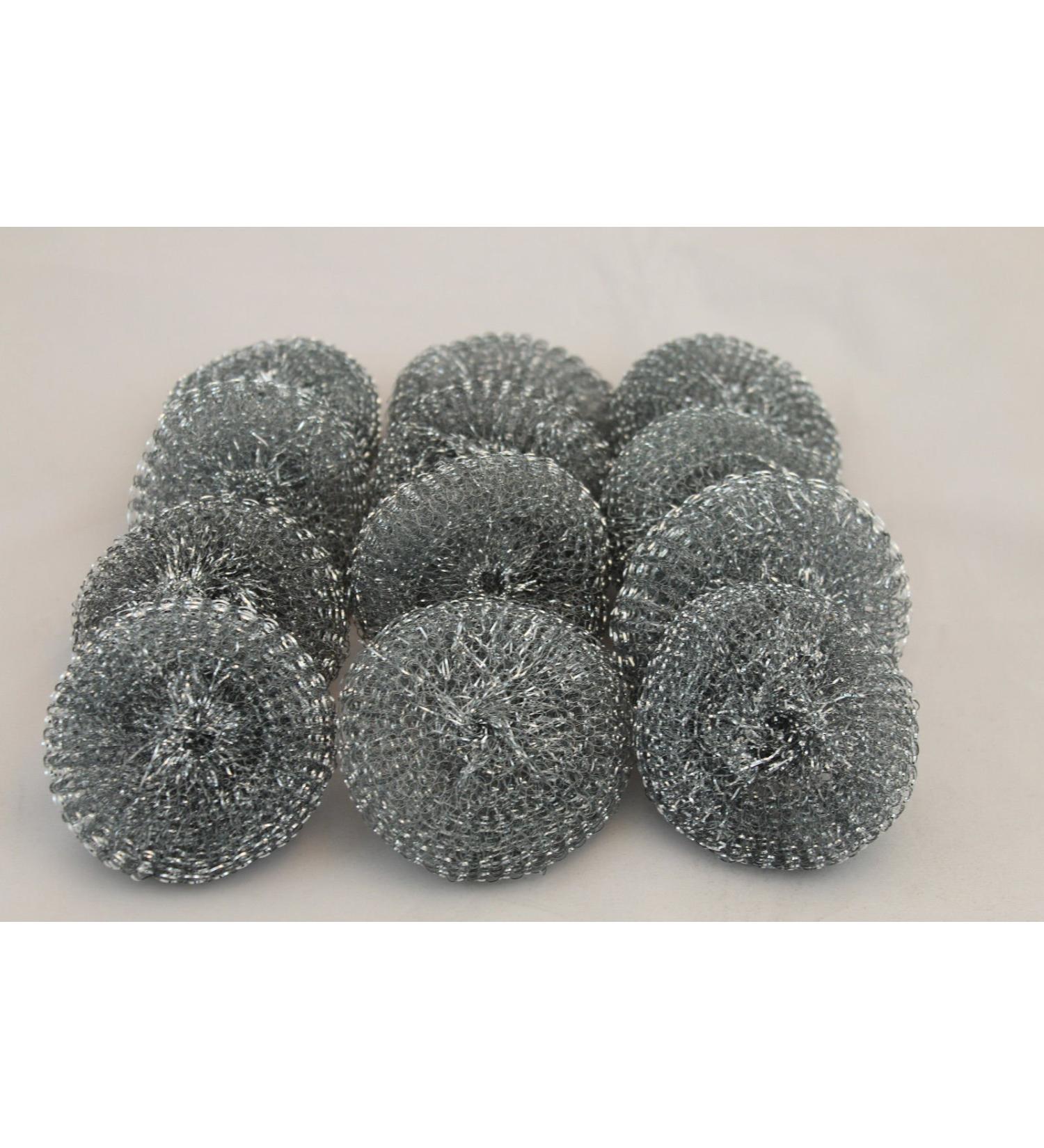 12 x stainless steel cleaning spiral scourer pot sponge scourer