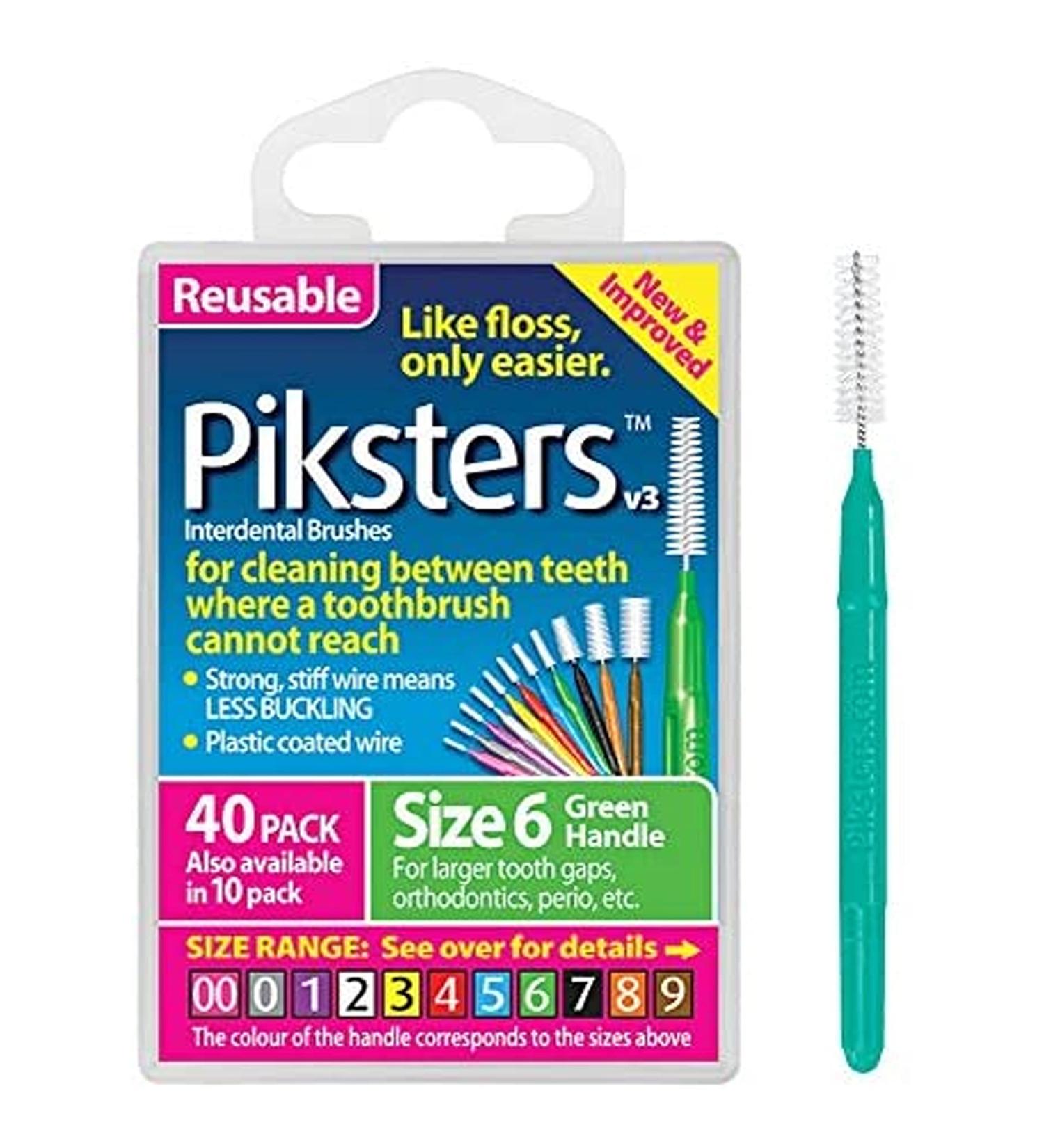 Shop Size 6 Green Interdental Brushes | 0.80 mm - 40 Pack | Best for Oral Care - International Shipping Available - Buy Online on GoSupps.com