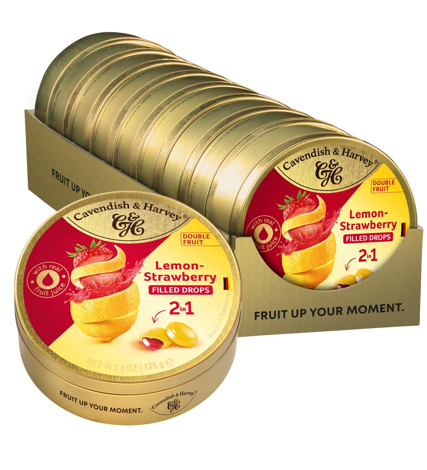  Cavendish & Harvey Cavendish & Harvey Double Fruit Drops Lemon Strawberry 9 x 175g - Buy Online on GoSupps.com