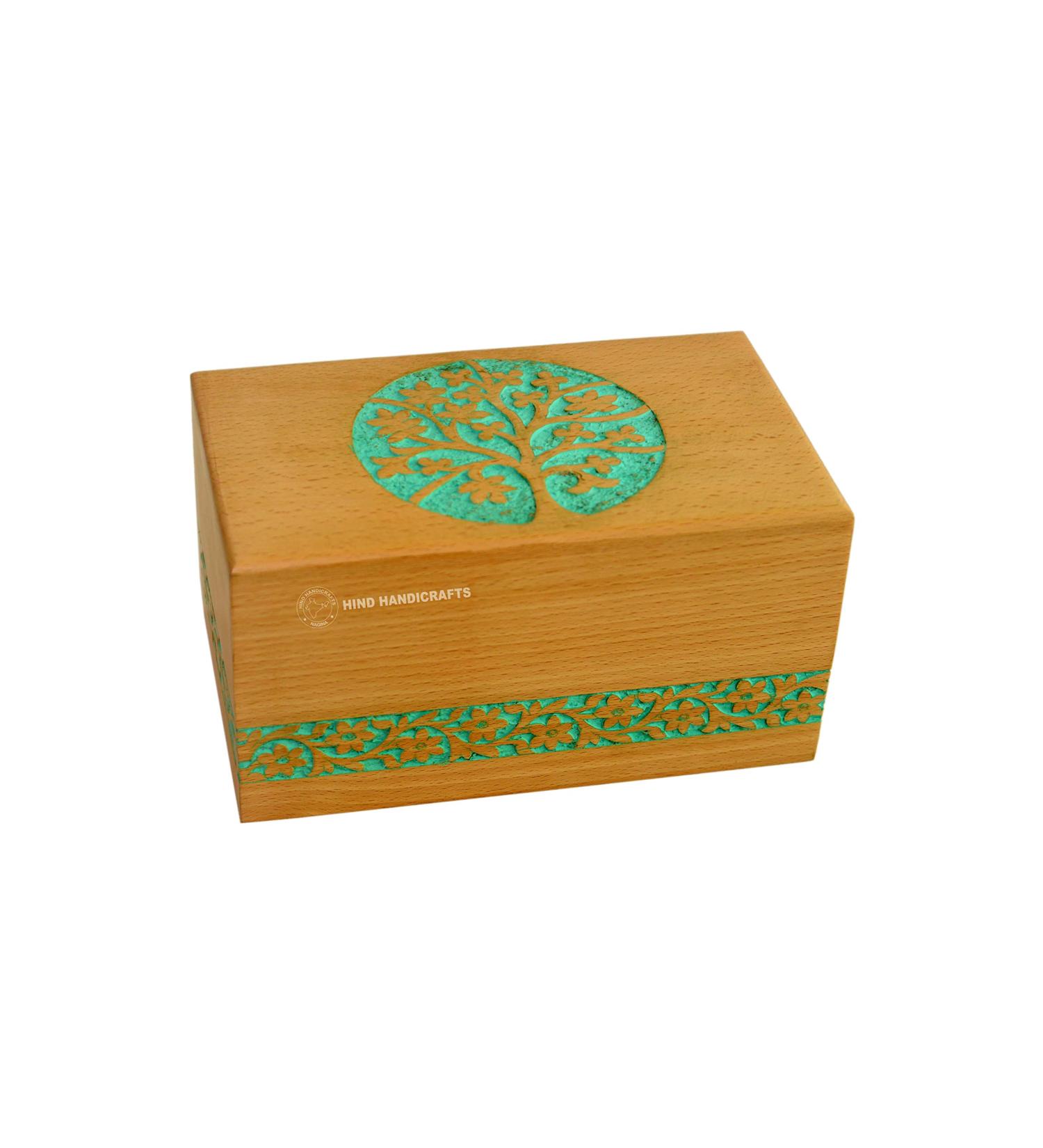 Hind Handicrafts Wooden Box Funeral Cremation Urns for Human Ashes Adult Large Rosewood Cremation Urns for Ashes Burial Urns for Columbarium (Large : 9" x 5.5" x 4.5" - 160lbs or 72kg)