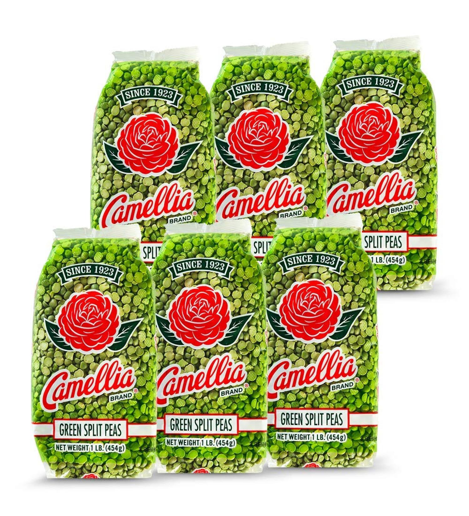 Camellia Brand Dried Green Split Peas 1lb (6 Pack) - Premium Quality Split Peas - Buy Online on GoSupps.com