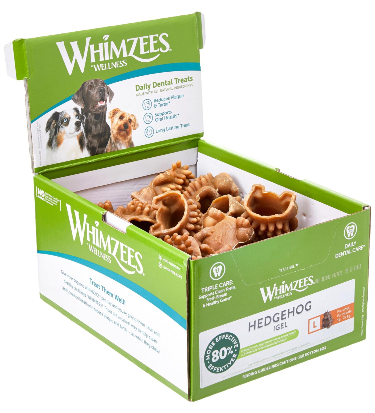 Whimzees Dog Treat Hedgehog Large 30-Piece - Buy Online on GoSupps.com