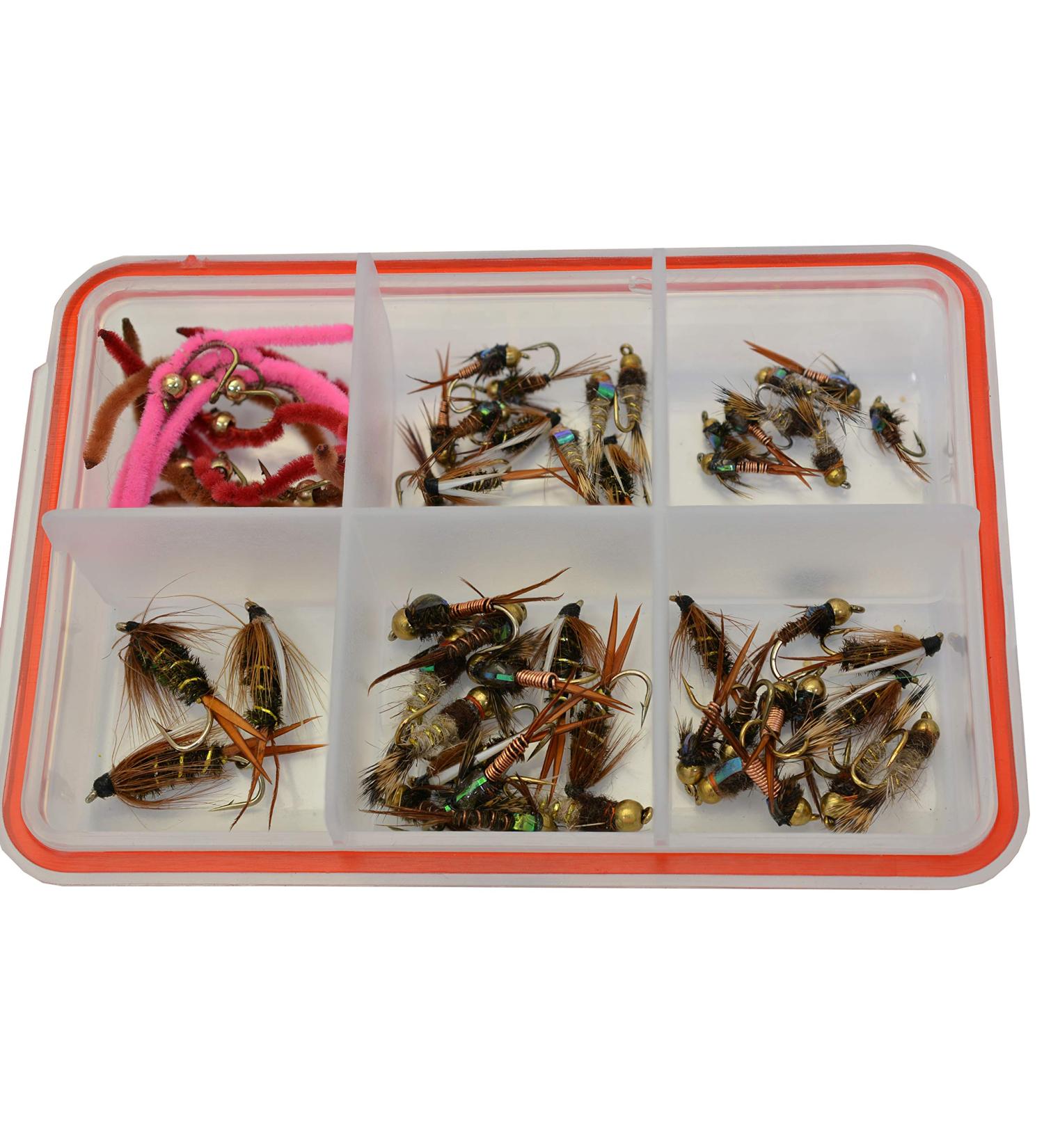 Mustad Signature Fly Hooks Nymph Fly Assortment - 57 Fishing Flies in Various Sizes - Buy Online on GoSupps.com